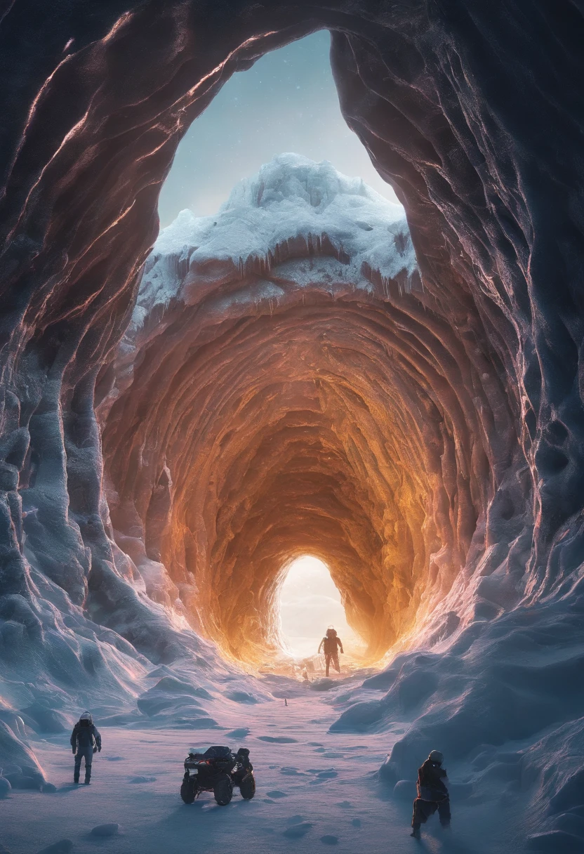 ice cave、Transparent Ice Wall、Search for alien eggs、Enter an unknown cave in search of alien eggs、Crashed spacecraft、Broken spaceship、Freezing a spacecraft、There are alien eggs、There is a scary alien egg、There are countless alien eggs in the spaceship、There are countless alien eggs