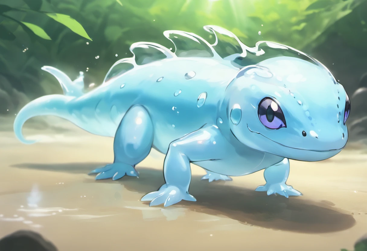 Giant Ghost Salamander, Transparent, Massive Amphibian, Ghost Salamander, Ghost/Water types