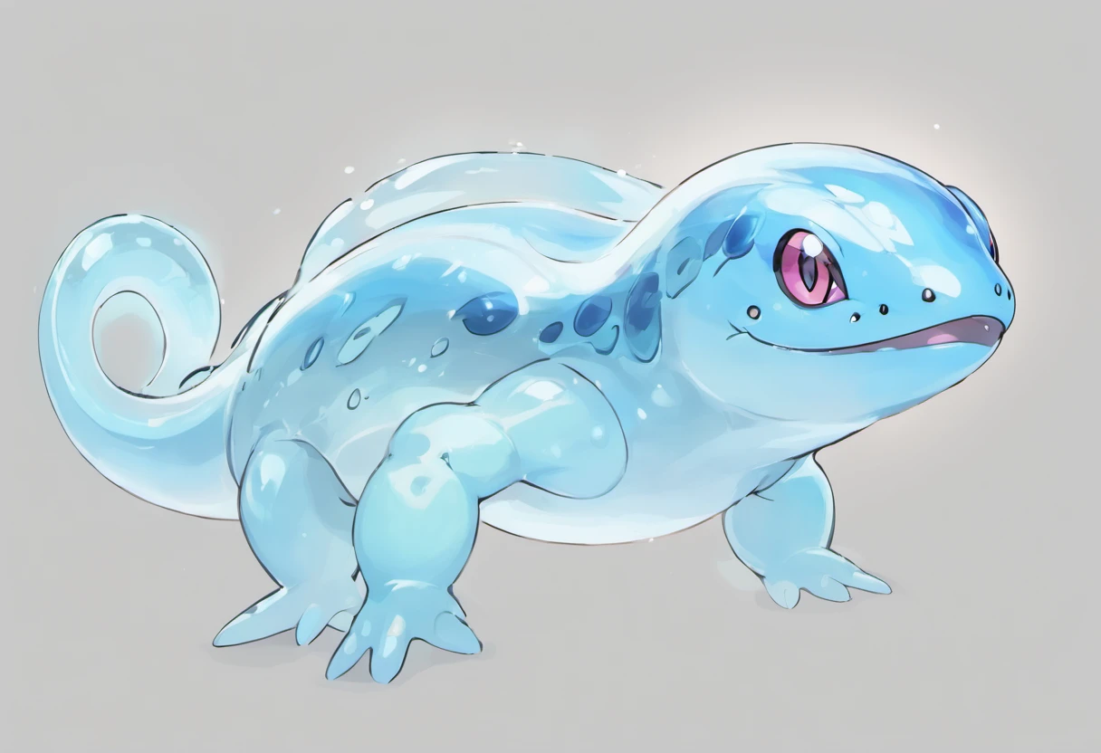 Giant Ghost Salamander, Transparent, Massive Amphibian, Ghost Salamander, Ghost/Water types