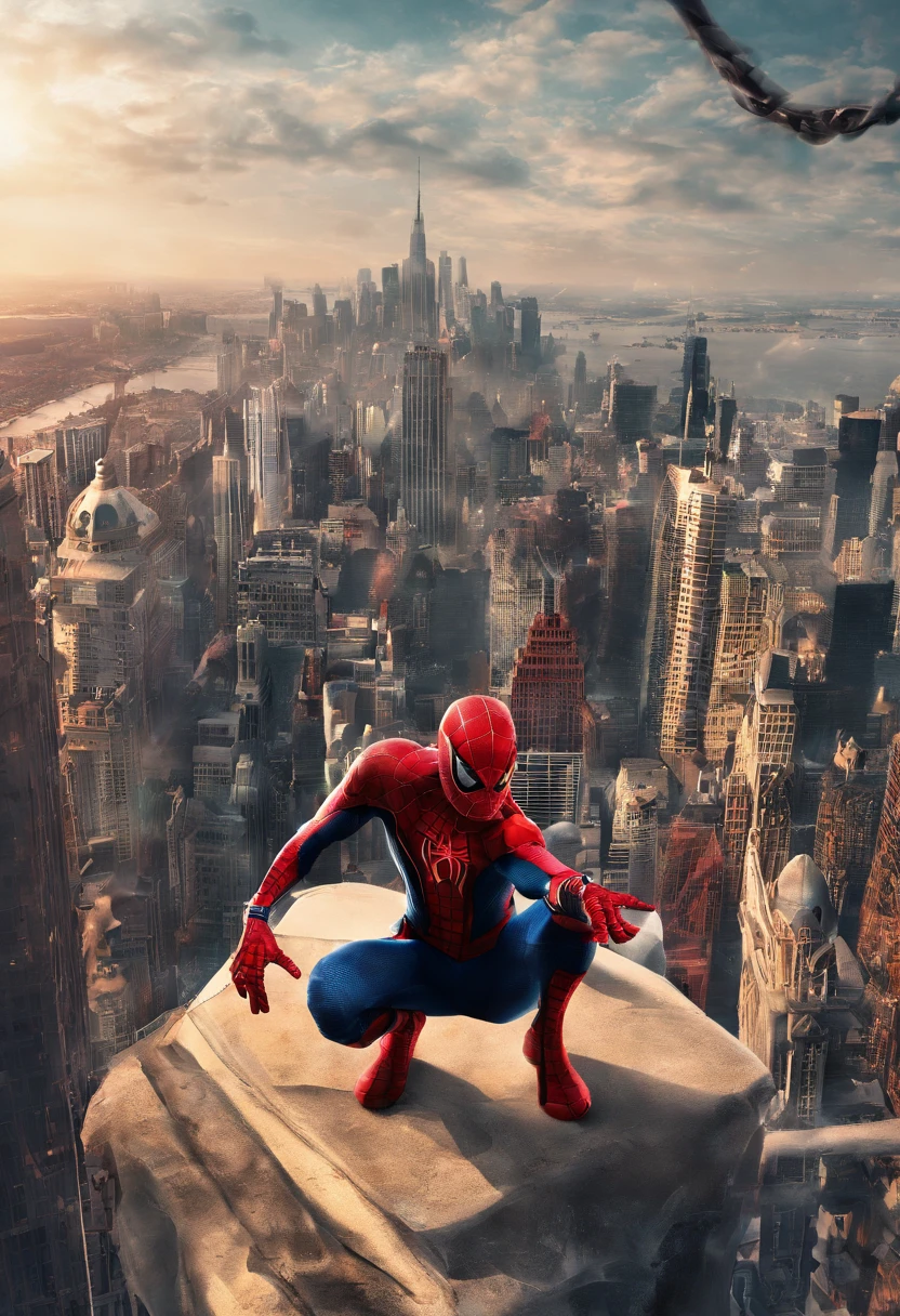 Spider-Man movie poster,poster for,tmasterpiece,super-fine,Ultra photo realsisim,Hyper-realistic,best qualtiy,8K,Ultra-clear,A high resolution,