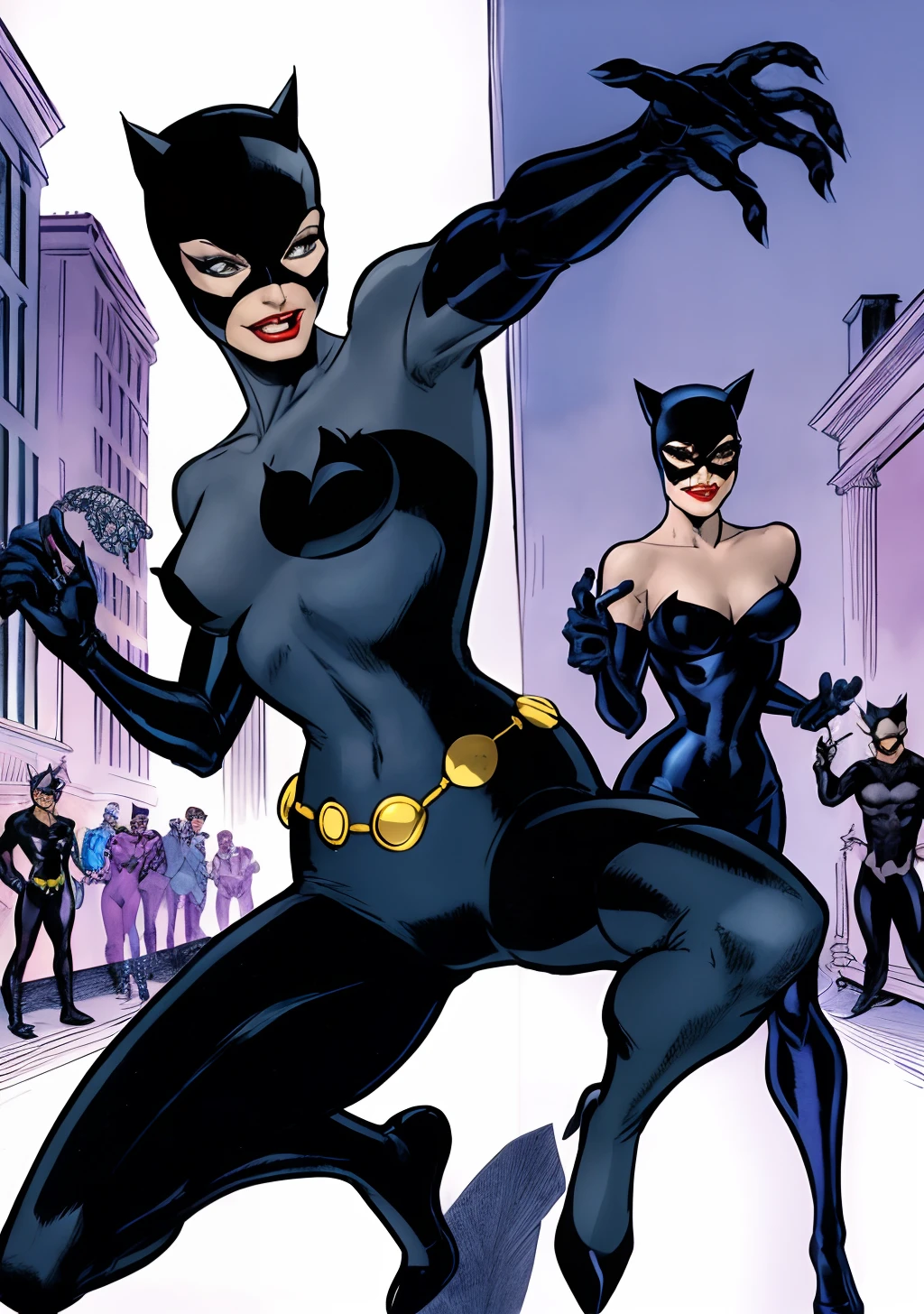 A ladra da Catwoman estilo DC Comics by Jim lee, Batman catches Catwoman robbing Wayne Manor at his party, With a Catwoman, Jewelry & Diamonds.