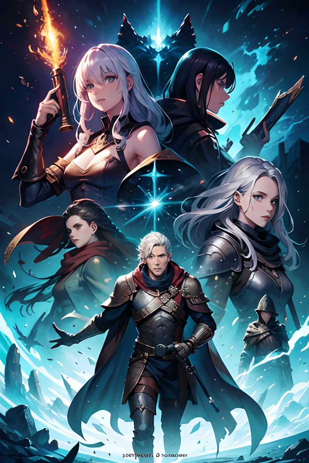 Cover for universal RPG rulebook. Fantasy and Science Fiction. No characters.