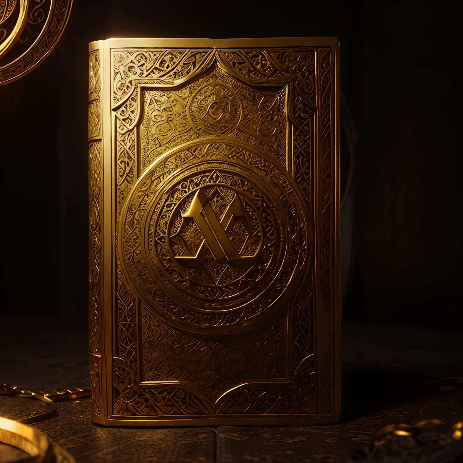 (best quality,highres),ancient, mystical, enchanted, magic, leather-bound, ornate, intricate details, golden lettering, aged pages, shimmering colors, mysterious atmosphere, dimly lit, ethereal glow, otherworldly symbols, old knowledge, intricate illustrations, elaborate cover design, intricate bookbinding, delicate gold filigree, magical aura, mesmerizing typography, ancient script.