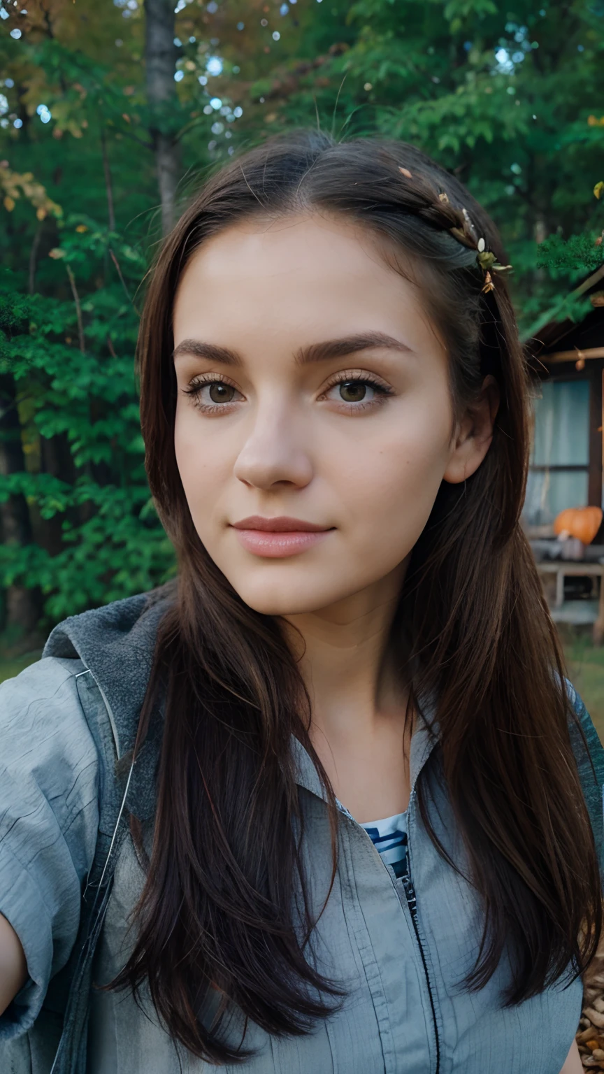 a beautiful background, letho, autumn, Nature, dacha , handsome girl , real-photo , hiquality