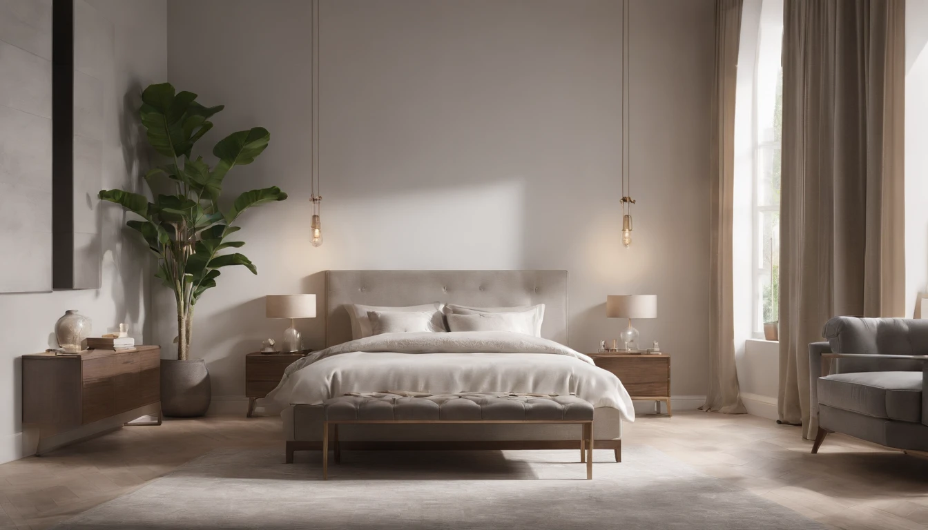 (professional 3d rendering:1.3) af (Actual:1.3) world's best artwork, (((full interior for the most luxurious royal style bedroom)), 8k unified rendering, lighting very good light, bold shading, Detail, extremely detailed, (vibrant, photo-realistic, Realistic, Sharp focus, 8K) , (Very detailed:1.4), Digital painting, rendering by octane, art station, concept-art, smooth, Sharp focus, illustration, (Global lighting, Studio light, volumetric lighting), art station