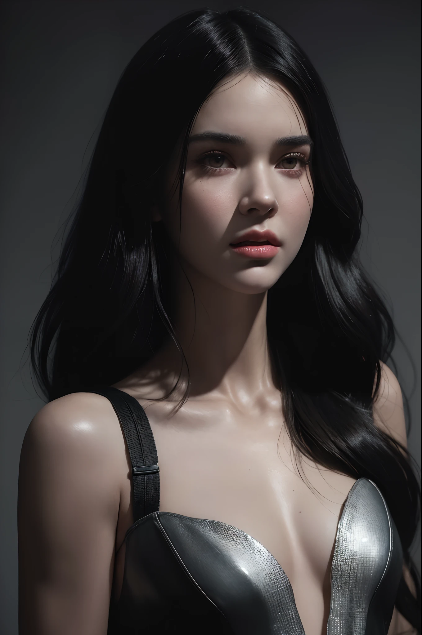 a beautiful cinematic masterpiece portrait of kendal jenner as gothic evil ellie from last of us 2, by gil elvgren, by frank frazetta, by greg rutkowski, trending on artstation, featured on pixiv, clothed non - nude portrait, hyper detailed, beautiful studio lights, intricate elegant digital painting, cinematic composition dramatic pose, smooth, sharp focus,