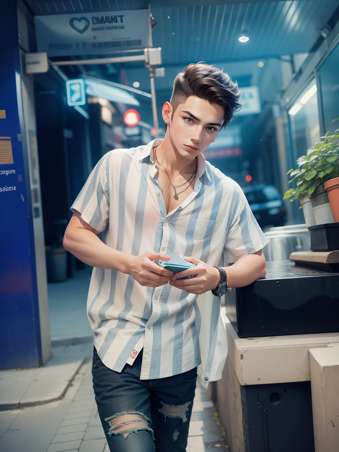 Smart boy in streets