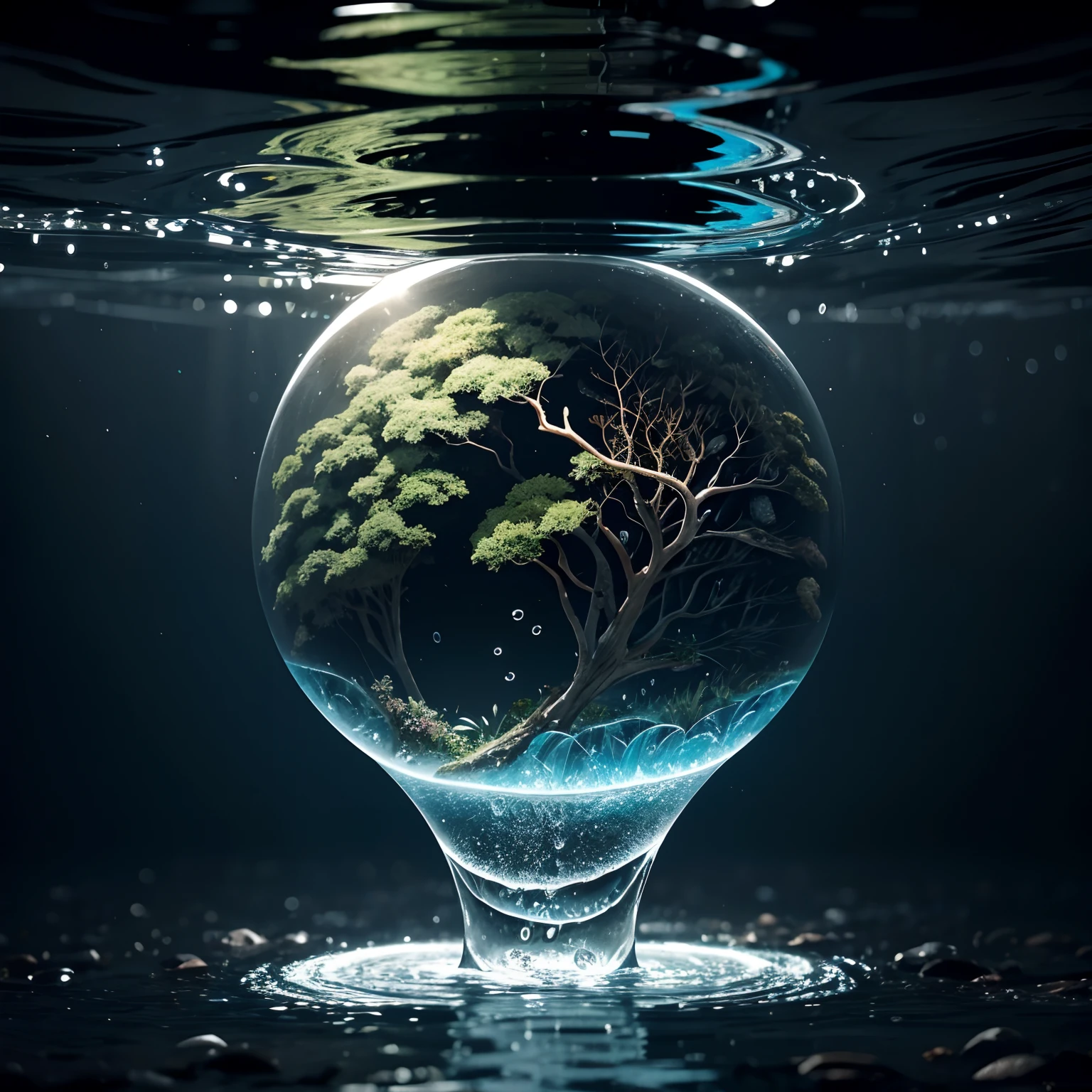 a complete ecosystem inside a drop of water