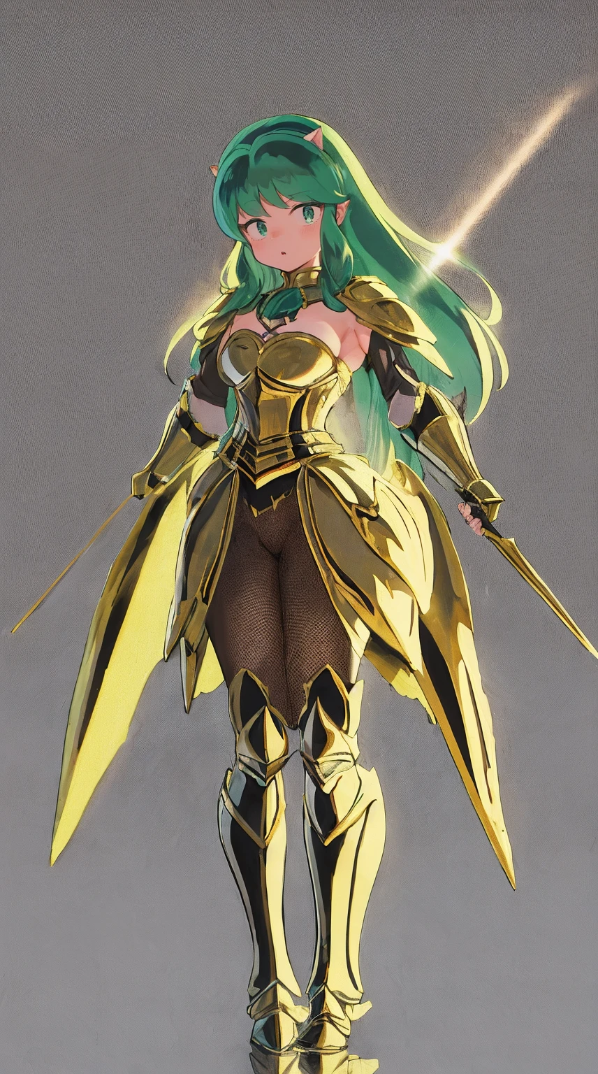 masterpiece, best quality,medieval armor, corset, breastplate,lum, , urusei yatsura,pulllover,Romanticism, Gothic art, anime, Renaissance, Conceptual art, chiaroscuro, depth of field, cinematic lighting, motion blur, chromatic aberration, sparkle, glowing light, god rays, ray tracing, reflection light, backlighting, blending, bloom, chromatic aberration abuse, dithering, drop shadow, film grain, Fujicolor, halftone, image fill, motion lines, multiple monochrome, optical illusion, anaglyph, stereogram, scanlines, silhouette, speed lines, vignetting, UHD, retina, masterpiece, ccurate, anatomically correct, textured skin, super detail, high details, high quality, award winning, best quality, highres, 1080P, HD, 4K, full body, standing,refsheet