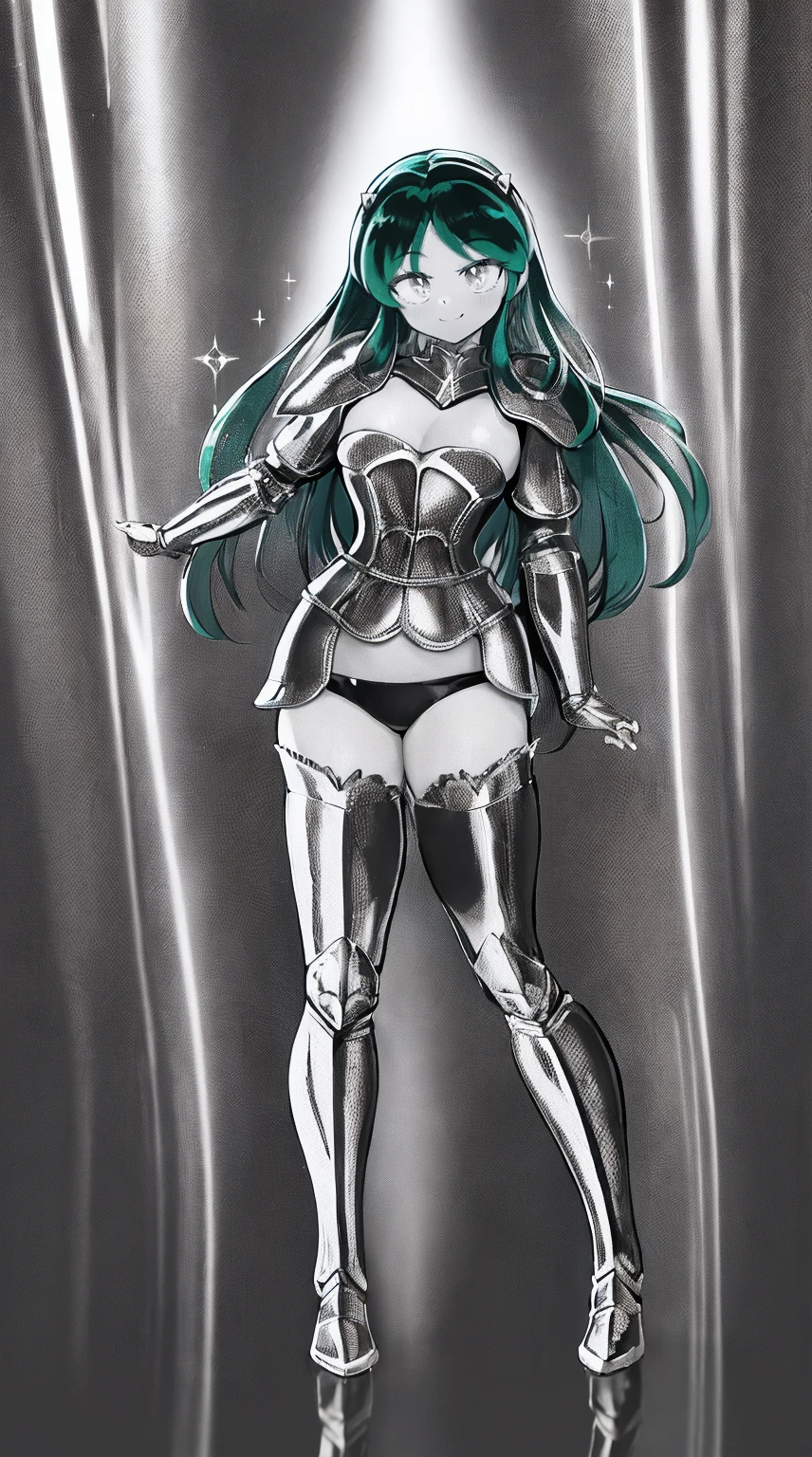 masterpiece, best quality,medieval armor, corset, breastplate,lum, , urusei yatsura,pulllover,Romanticism, Gothic art, anime, Renaissance, Conceptual art, chiaroscuro, depth of field, cinematic lighting, motion blur, chromatic aberration, sparkle, glowing light, god rays, ray tracing, reflection light, backlighting, blending, bloom, chromatic aberration abuse, dithering, drop shadow, film grain, Fujicolor, halftone, image fill, motion lines, multiple monochrome, optical illusion, anaglyph, stereogram, scanlines, silhouette, speed lines, vignetting, UHD, retina, masterpiece, ccurate, anatomically correct, textured skin, super detail, high details, high quality, award winning, best quality, highres, 1080P, HD, 4K, full body, standing,smile