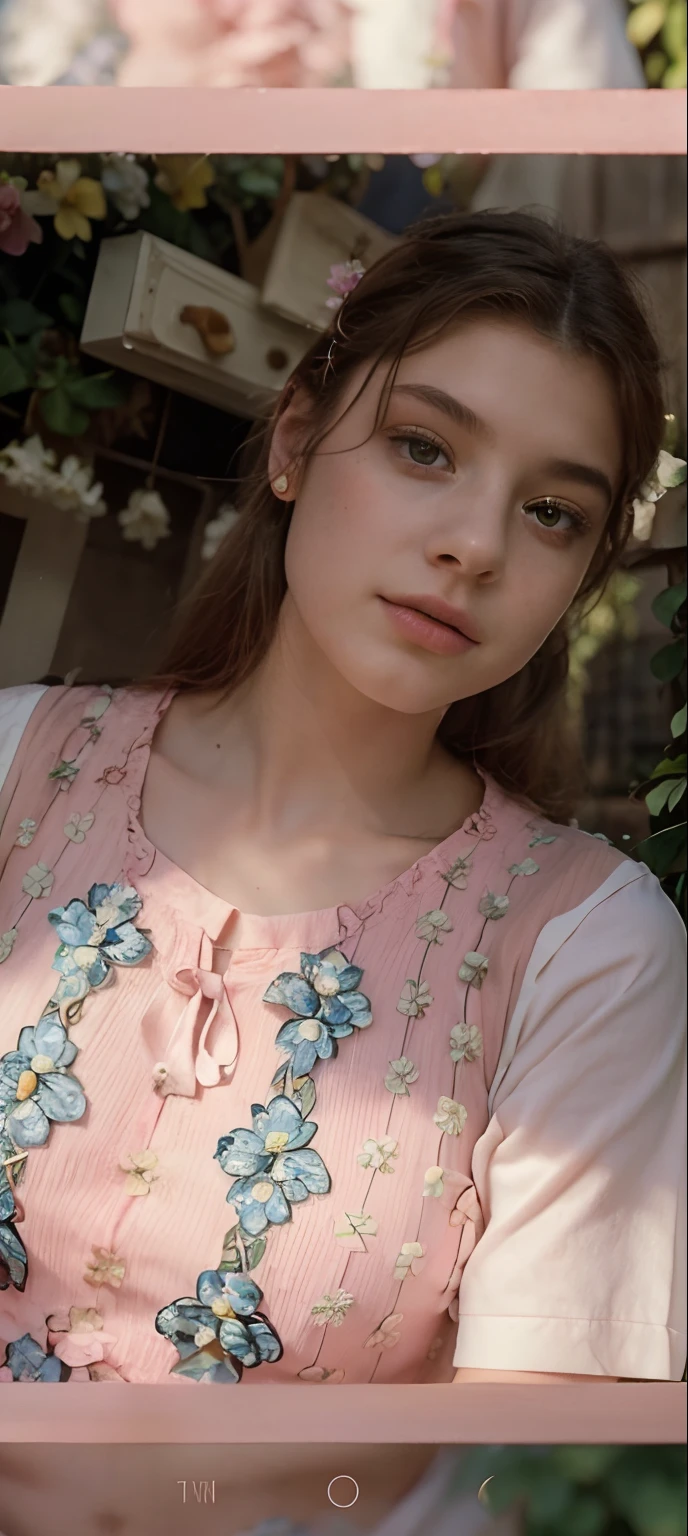 tiktok photo of 18 years old woman, closeup, RAW, masterpiece, realistic, hyper realistic, muted color, film grain,
looking at viewer, polo's pastel perfection looking 80s casual soft collars, fascinating, blurry background, garden, high contrast, dark background,
wearing Magenta dress flower,