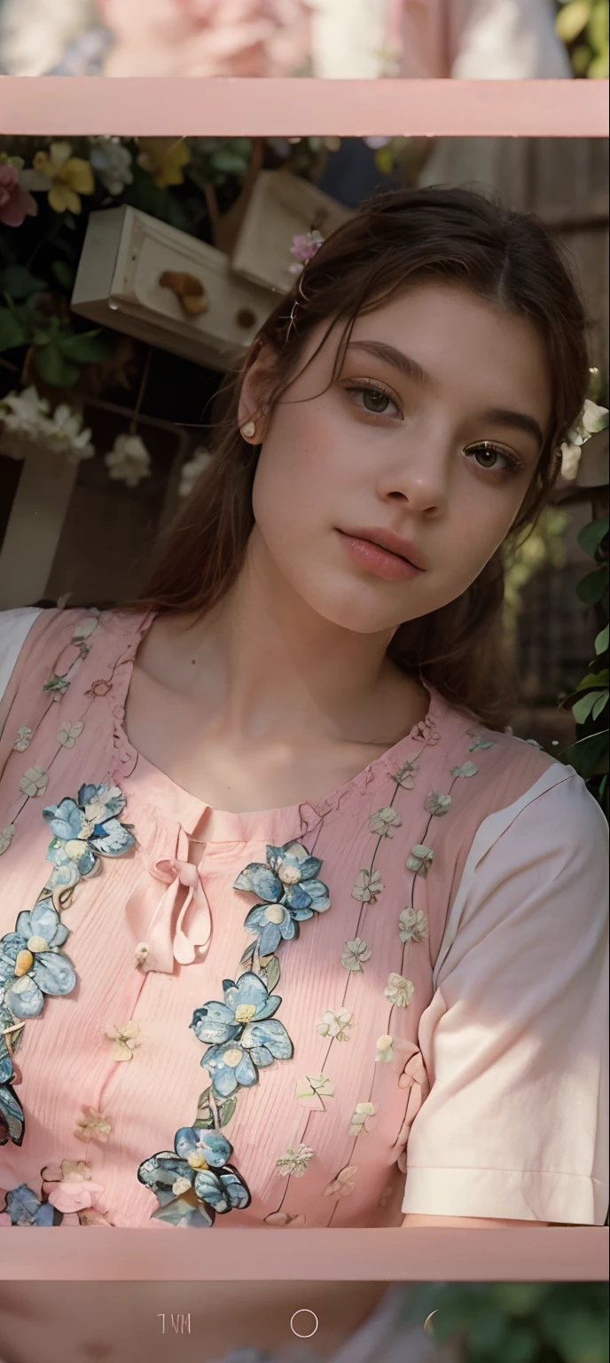 tiktok photo of 18 years old woman, closeup, RAW, masterpiece, realistic, hyper realistic, muted color, film grain,
looking at viewer, polo's pastel perfection looking 80s casual soft collars, fascinating, blurry background, garden, high contrast, dark background,
wearing Magenta dress flower,