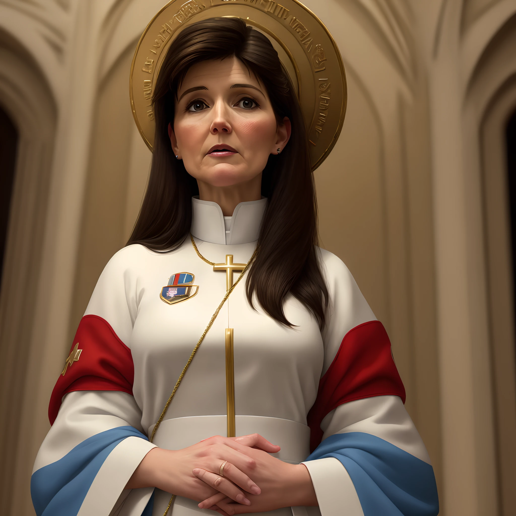 Nikki Haley as a saint