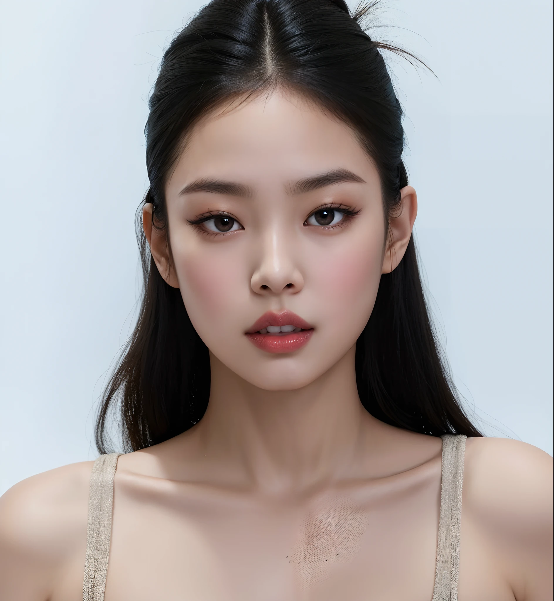 Arafed woman with long black hair and a tanned bra top, jennie blackpink, Jaeyeon Nam, Yanjun Chengt, young adorable korean face, Heonhwa Choe, Lee Ji-eun, Lee Ji - Eun, Seseon Yoon, linda mulher coreana jovem, Gongbi, Mulher sul-coreana bonita, mulher coreana jovem bonita