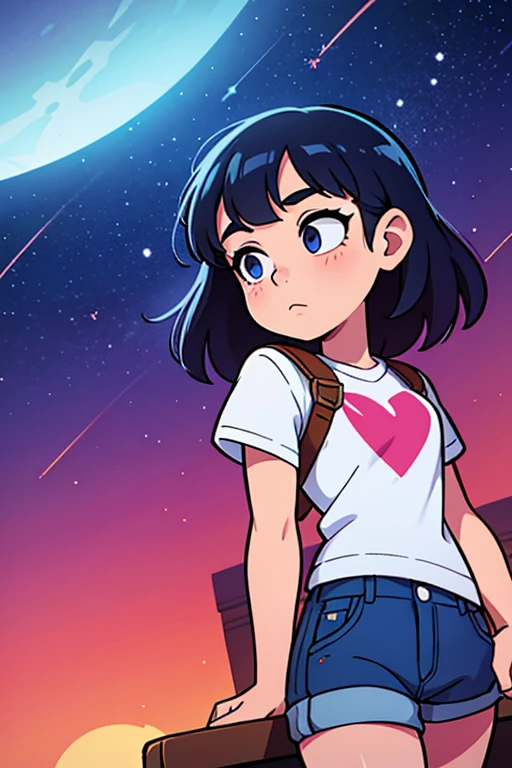teens girl,looking at the stars