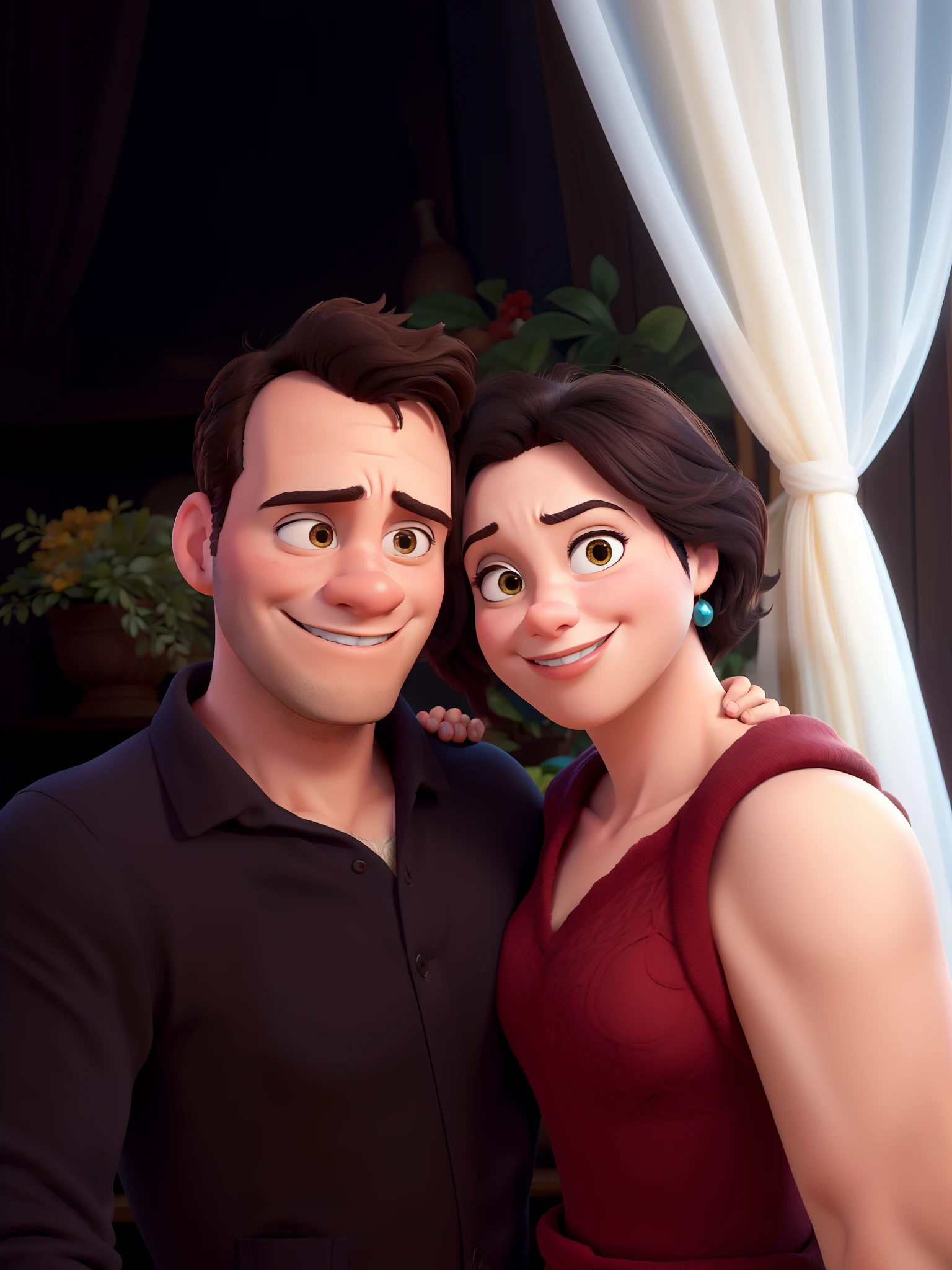 casal homem e mulher no estilo Disney Pixar, alta qualidade, melhor qualidade