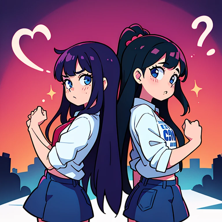 twogirls，back-to-back，A cute，A cool