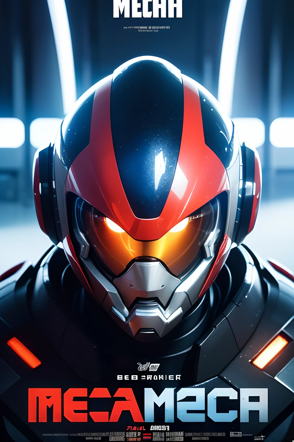 Close-up of sci-fi mecha(((Modern fashion movie poster))),(poster for),((charact)),Cool sci-fi movie art style,tmasterpiece,super-fine,Ultra photo realsisim,Hyper-realistic,best qualtiy,8K,Ultra-clear,A high resolution