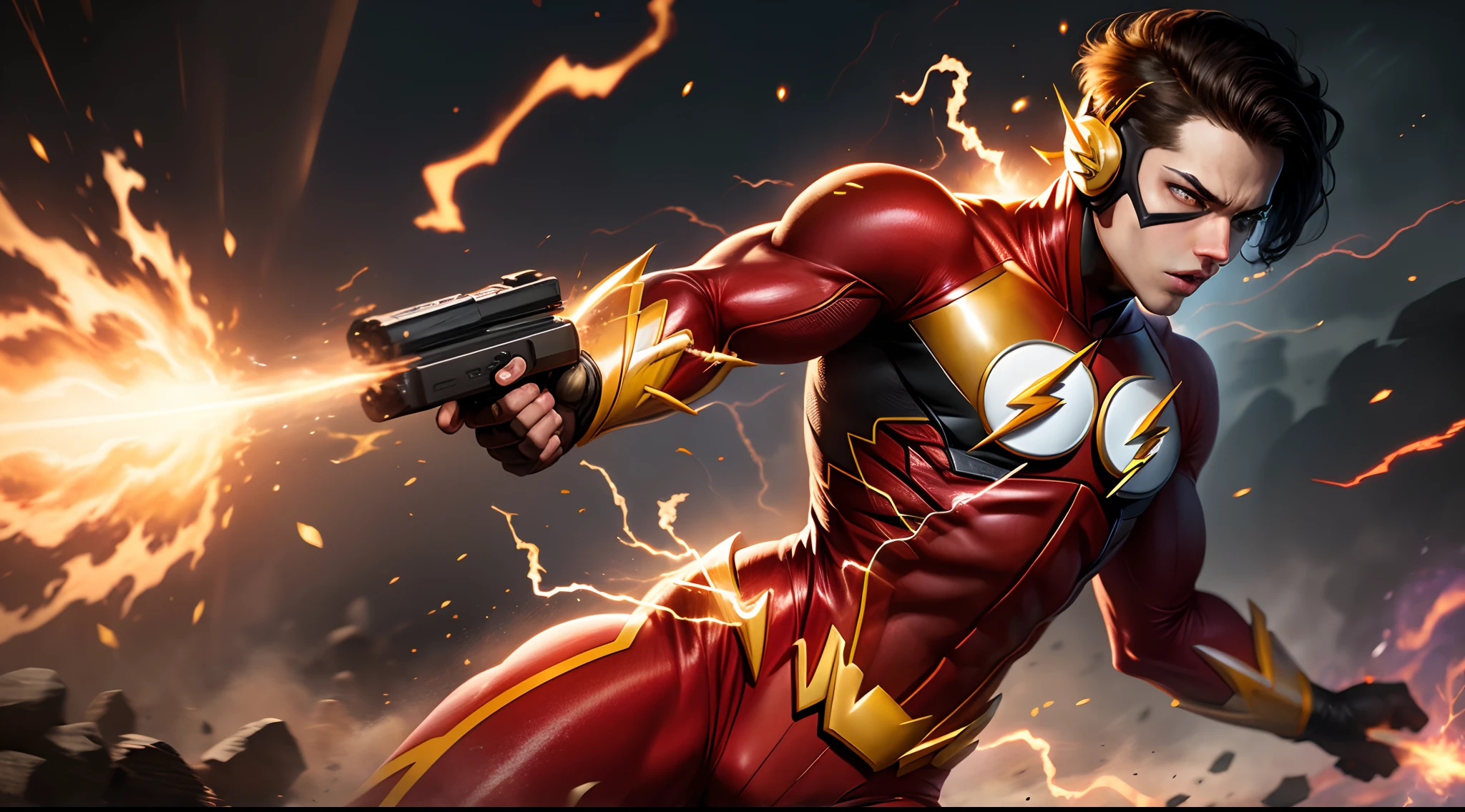 the flash with akimbo nerf blasters