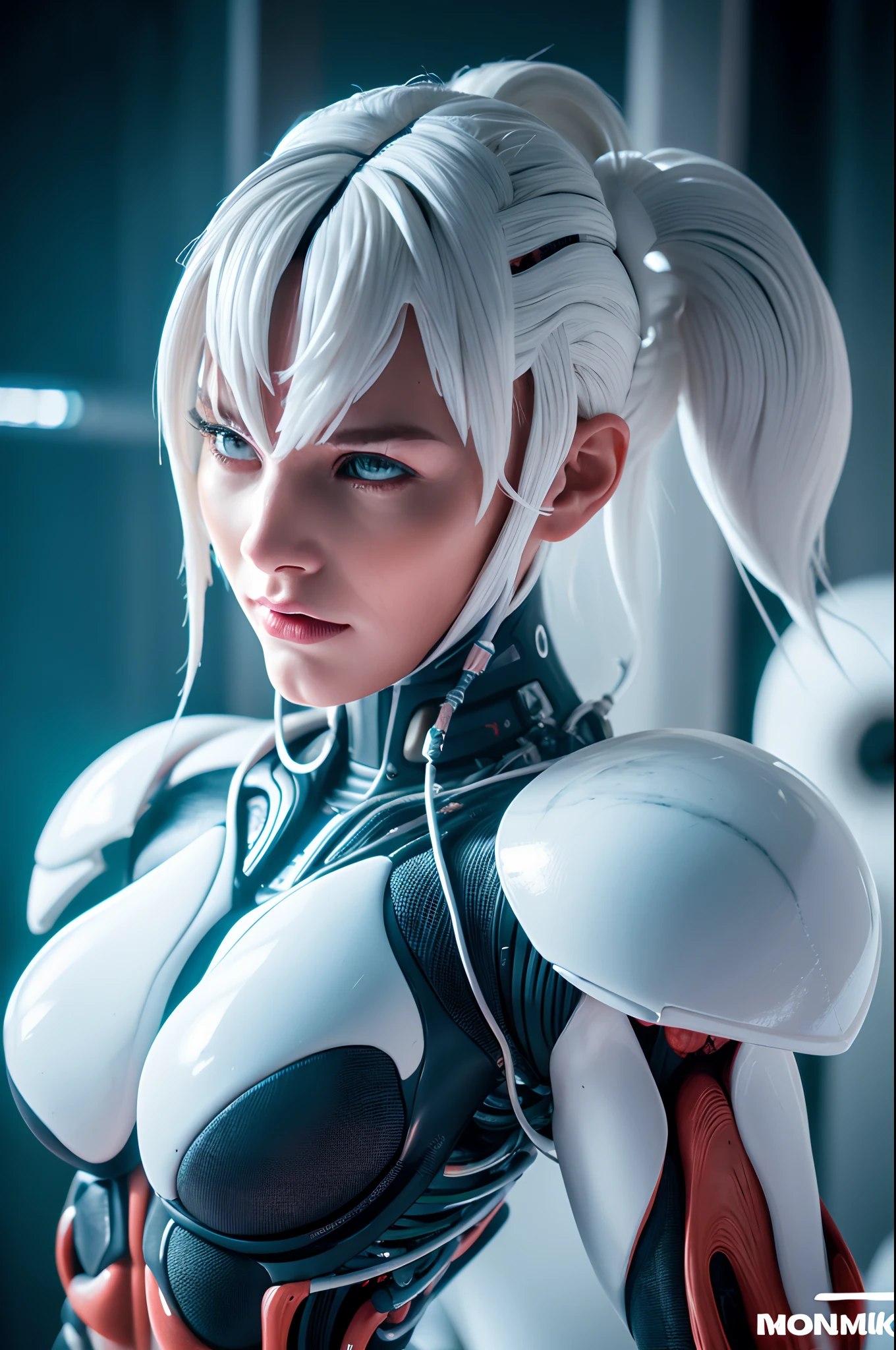 8K,Head Humanoid Electronic System |Cyborg Woman|Visible Detailed Brain|With a heart of visible detail|Muscle Cable Wire|bio punk|cybernetic|cyberpunked|White marble bust|Canon M50 |100mm|foco nítido|smoother|Hyper-Realism|high-detail|Intricate details|Michelangelo's sculpture
