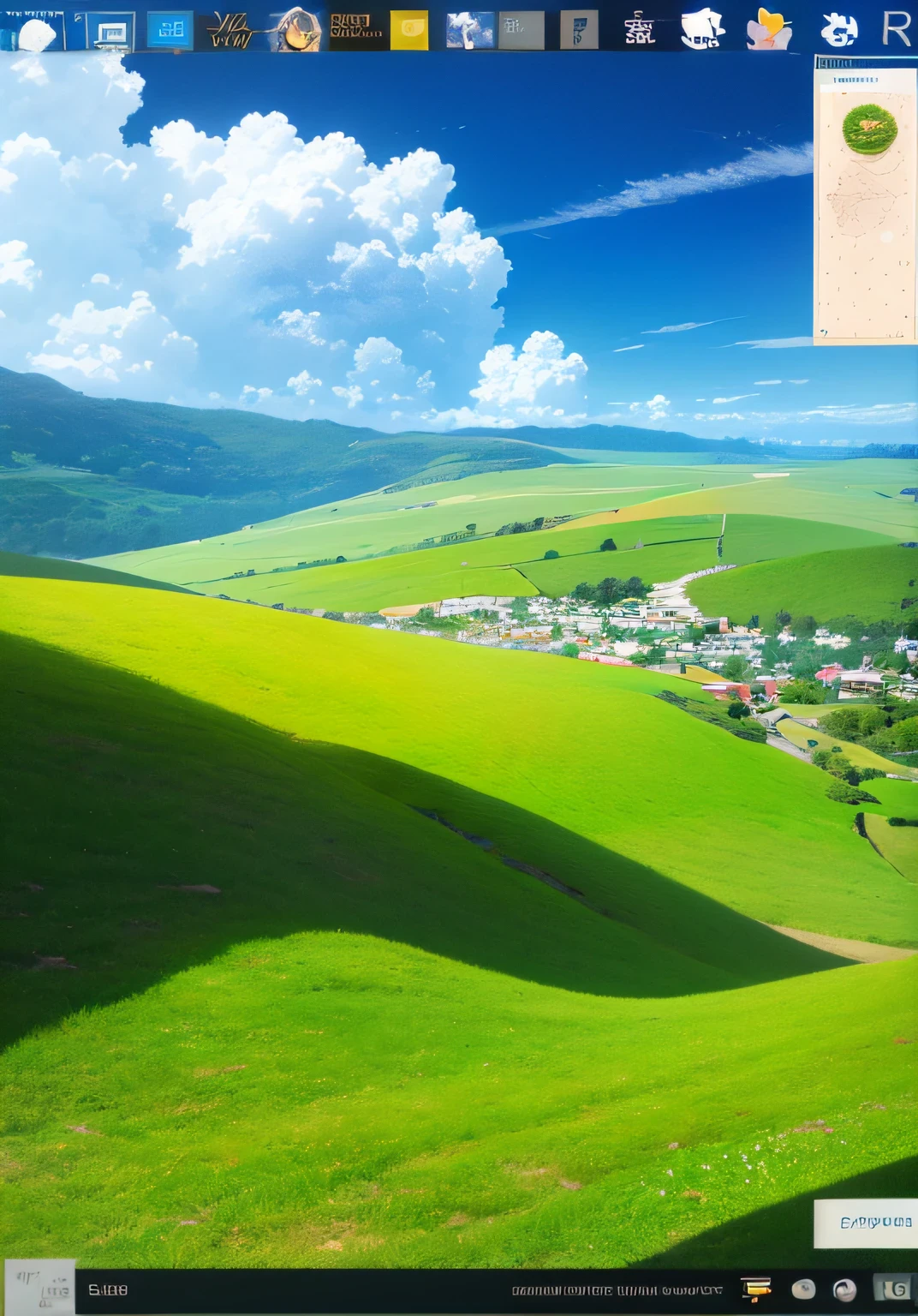 desenhe uma paisagem parecida com a foto de papel de parede do windowsxp