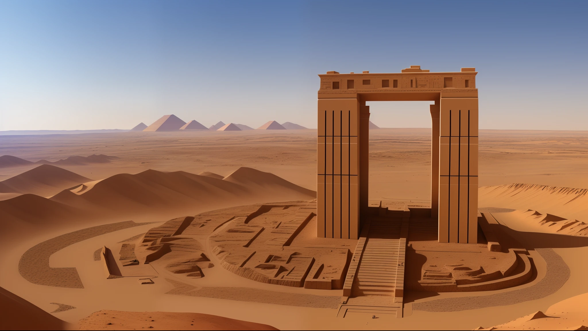A model of the Mars Tower, next to which there are many Egyptian colonies --auto --s2