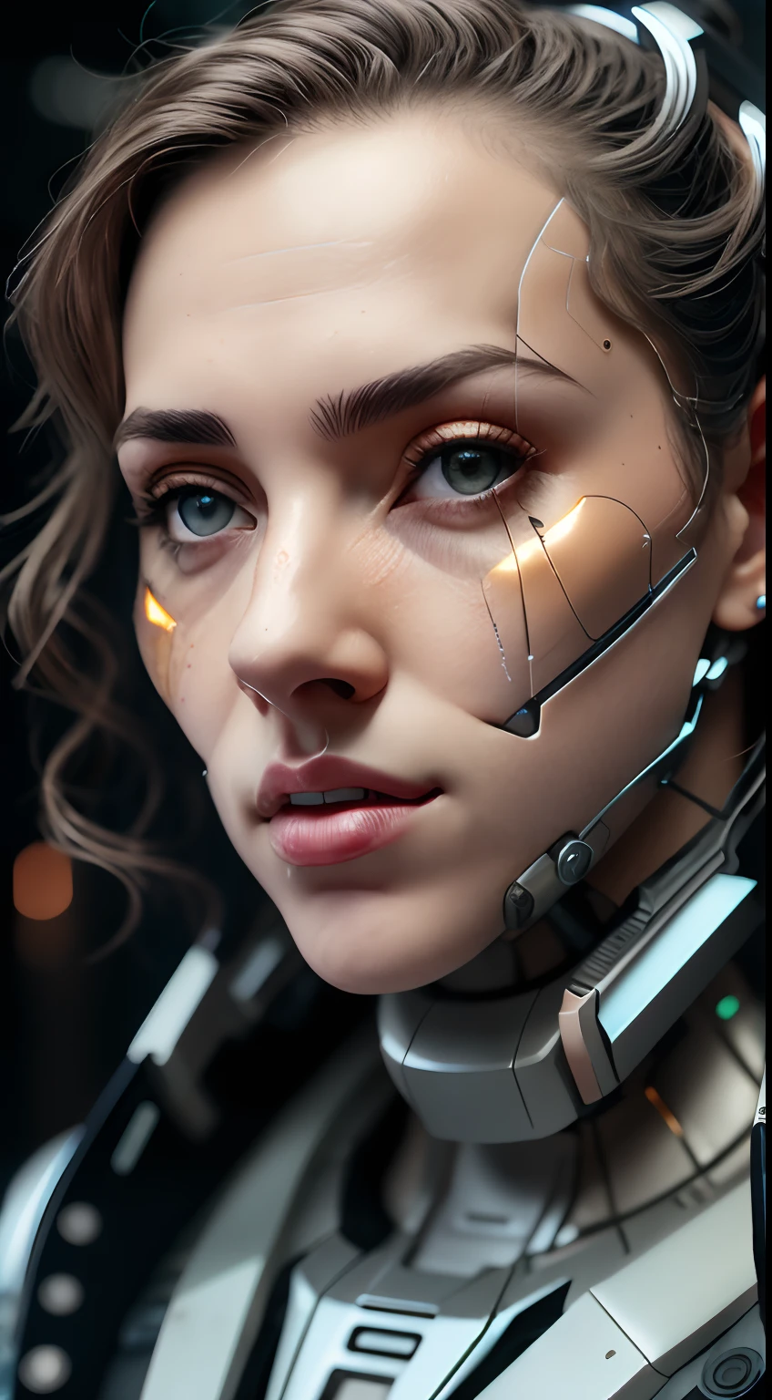 ultra detailed complex 3d rendering of a gorgeous porcelain profile android face, cyborg, robotic parts, 150 mm, beautiful soft studio light, rim light, vibrant details, luxurious cyberpunk, lace, hyper-realistic, anatomical, facial muscles, electrical cables, microchip, elegant, beautiful background, octane rendering, HR Giger style, 8k, best quality, masterpiece, illustration, extremely delicate and beautiful,  extremely detailed, CG, unit, wallpaper, (realistic, photorealistic: 1.37)