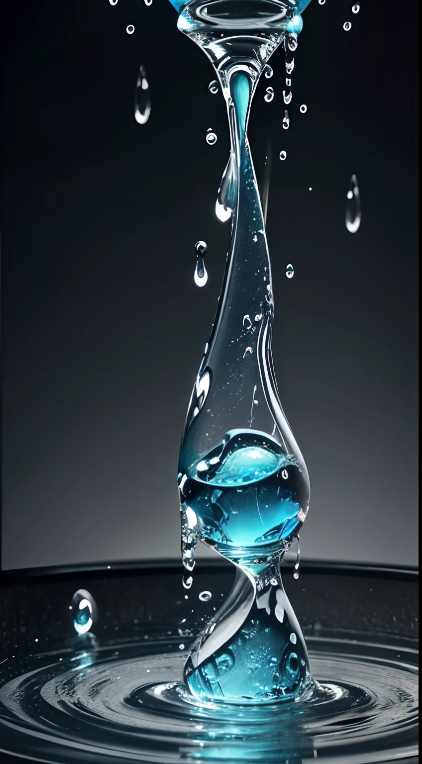 Make a beautiful nice wonderful water drops falling image for my phone's wallpaper, realistic photography, ultra hd clear, ultra realistic, ultra sharpness, ultra details, masterpiece, 8k.