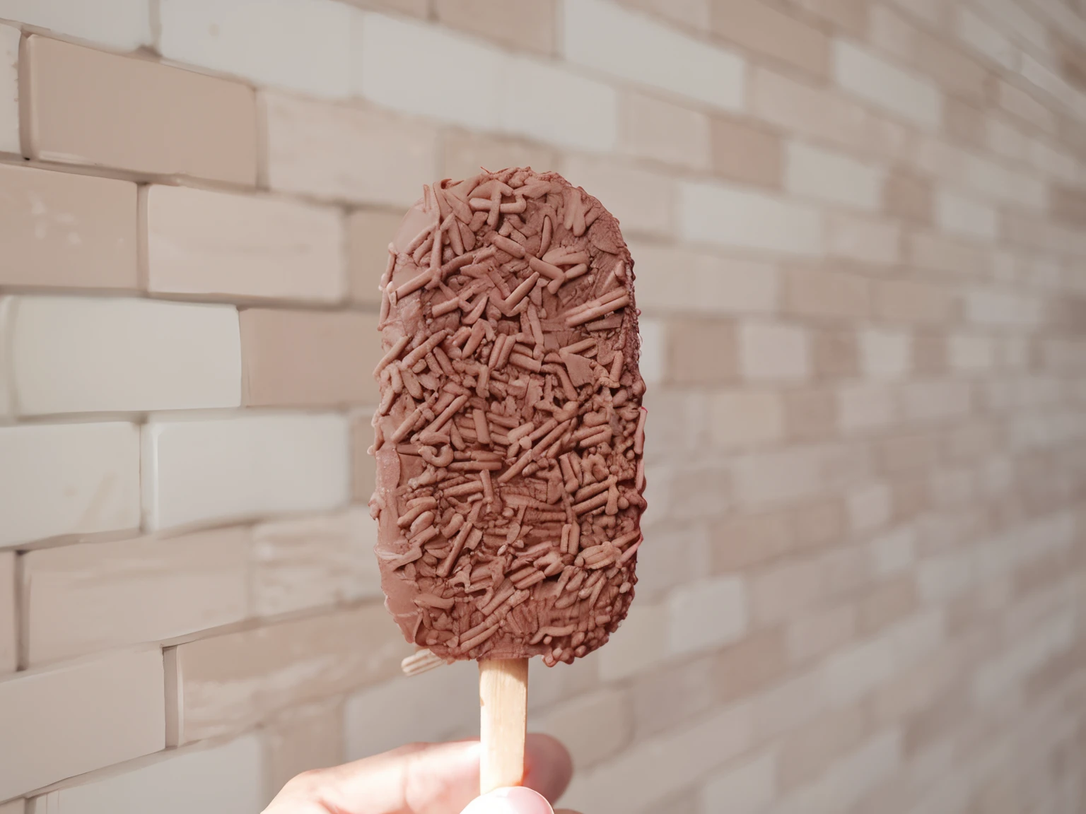 a popsicle, 01 brigadeiro popsicle, gostoso, bonito, apetitoso , 3D, Realstic. Foto profissional.