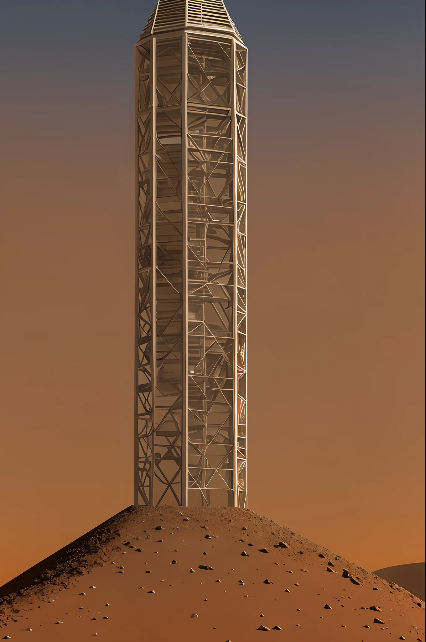 The Tower on Mars is a model of what architecture would look like in the year 2500. Technology resembles an obelisk --auto --s2