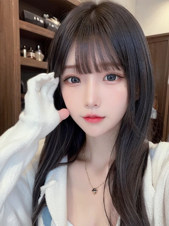(8K、Raw photography、超A high resolution、top-quality、​masterpiece:1.2)、(realistic illustration)、(Highly detailed CG unified 8K dendenden wallpaper)、absurderes、 1 girl in、21years old、beautiful countenance、Medium chest、Black medium hair、A smile、Tilting head、s Office、The upper part of the body、乃木坂アイドル、女優、韓国アイドル,Hair is black。cheeks are slightly pink。Transparent skin。A smile that makes you feel innocent。Sweating。 Her eyes with、Illuminated by soft light。A smile。Laughing。Wearing a sports tank top。Sportswear。narrow her eyes。Her skin is shiny and shiny、Glossy、Glossy、Bring out the beauty of the city at night。loose long hairstyle tied at the back,。(makeups:0.4)、(fluffy black eyes:1.21)、Black eyes、look up sky。dark brown hair、Social media and profile pages、Park Gyu-young, female actress from korea, Cute Korean Actress。top-quality、​masterpiece、extremely delicate and beautiful、ighly detailed、8K Picture Wallpaper、astonishing、finely detail、huge filesize、ighly detailed、hight resolution、extremely detailed eye and face、 Stunning detailed eyes、Facial light、(The best illustrations:1.1)、超A high resolution、(Photorealsitic:1.1)、(Photorealistic 1.2:1.1)、Realistic facial proportions、Slimed、A smile、(Irregular irregular skin defects、vein、Wrinkled pores on the skin:1.2)、Skyscraper background。