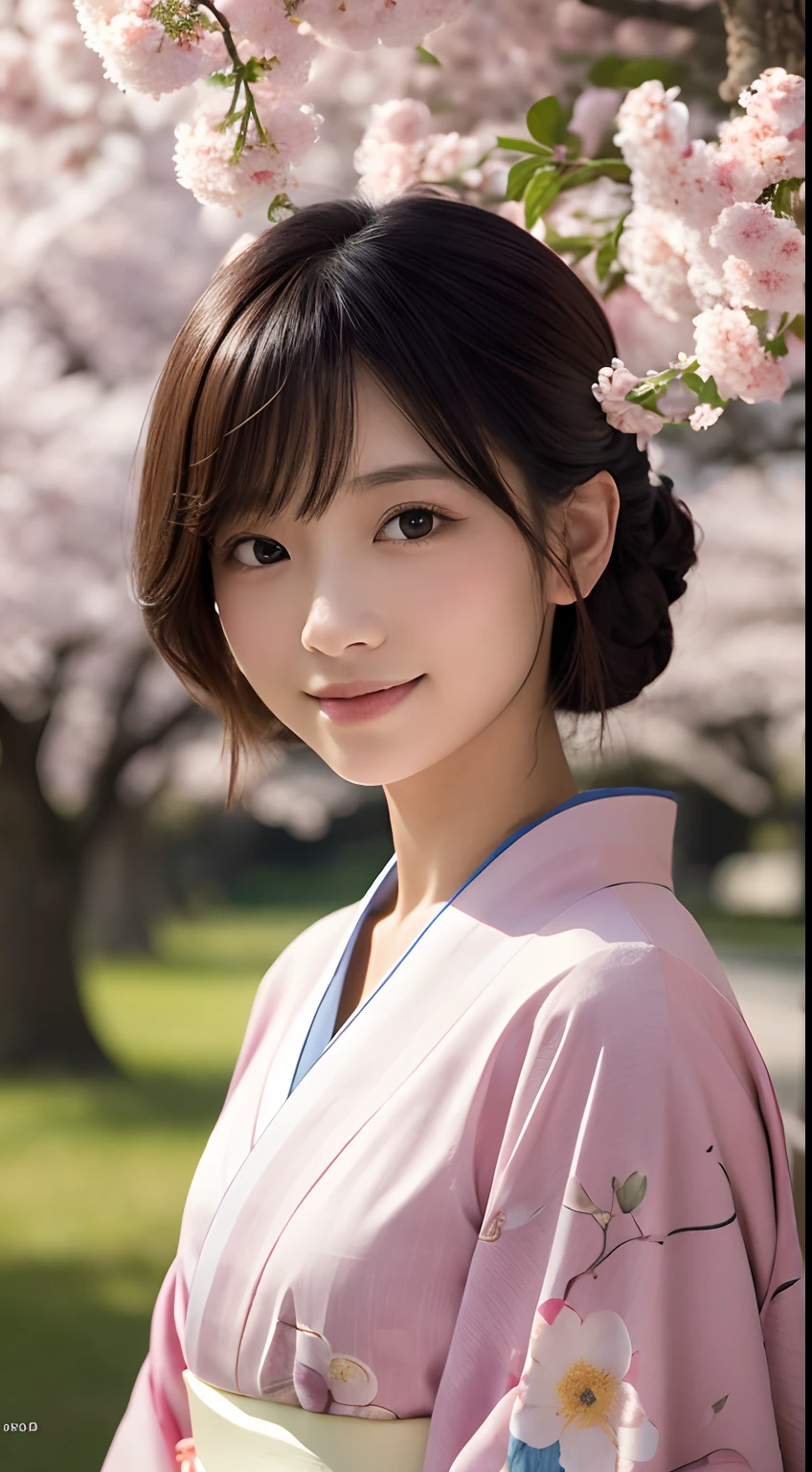 Professional Lighting,(Photorealsitic:1.4), (Top image quality:1.0), (超A high resolution:1.0), 8K, Raw photography, (masterpiece:0.2), (pureerosface_v1:0.5)、(Best Quality Detail:1.2)、realisitic、8K UHD、hight resolution、(1girl in:1.2)、The ultra-detailliert、High quality textures、intricate detailes、detaileds、Very detailed CG、High quality shadows、Detail Beautiful delicate face、Detail Beautiful delicate eyes、depth of fields、Ray traching,1girl in, japanaese girl, (Natural smile:1.4),Cute, slender, Portrait of a beautiful Japan woman in kimono, Stand in a graceful posture in a traditional Japan garden. The kimono is vivid with traditional patterns, Hair adorned with delicate kanzashi, and a gentle expression. Against the backdrop of cherry trees and streams, Soft light on a spring afternoon、Adds tranquility to the scene. Render in a realistic style with meticulous attention to detail, high resolution images.skyporn, Magic Hour, (Realistic:1.3), Finely detailed, quality, (masutepiece:1.2), (Photorealistic:1.2), (Best Quality), (Intricate details), Dramatic, Ray tracing, photograph, +Lola
