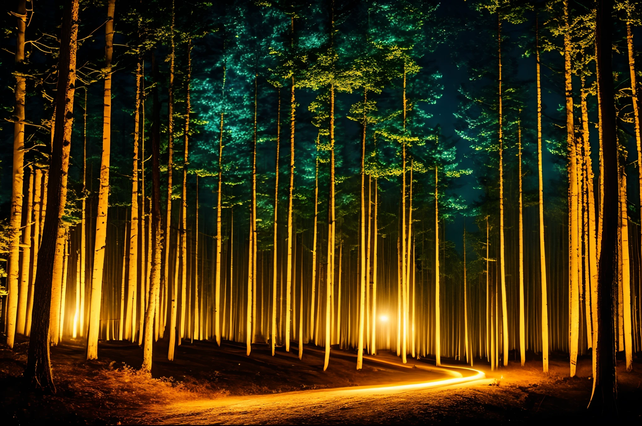 woods at night