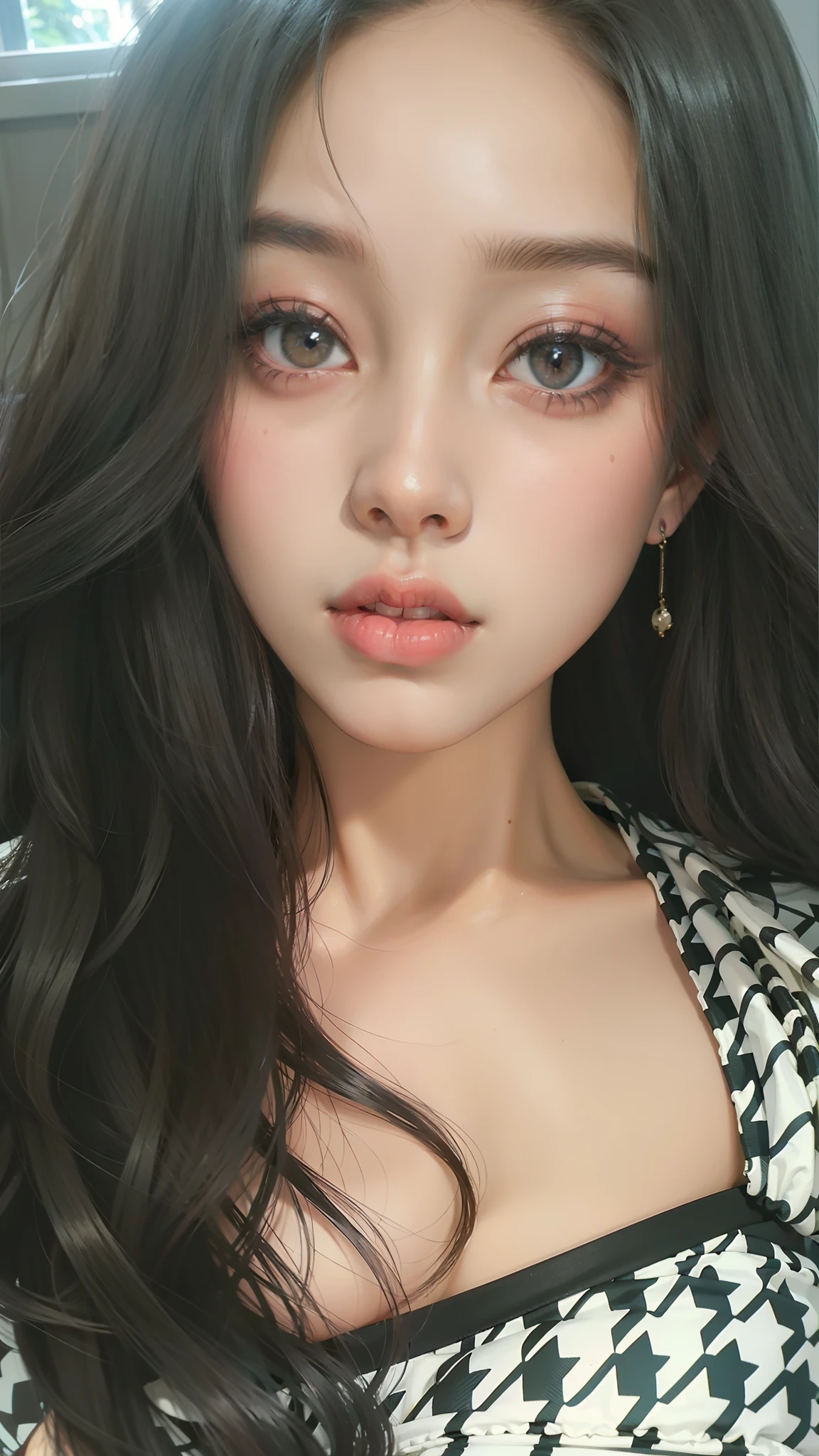 Un primer plano de una mujer con el pelo largo con un vestido blanco y negro, Blackpink Jennie, Hermosa mujer surcoreana, Sun Yunjoo, Chica coreana, Lalisa Manobal, Hermosa joven coreana, Parque Roseanne de Blackpink, 1 8 yo, Xision Wu, Jisoo de Blackpink, Heonhwa Choe, Hermosa joven coreana, Jossi de Blackpink