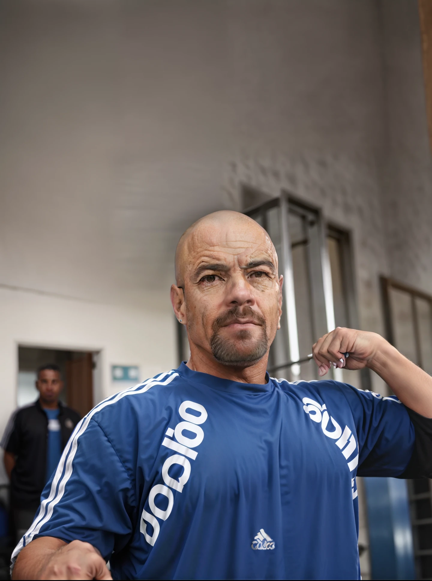 There's a man who's standing in a gym, ele tem cerca de 60 anos, ele tem cerca de 6 0 anos de idade, ele tem cerca de 7 0 anos de idade, ele tem cerca de 5 0 anos de idade, ele tem cerca de 50 anos, icaro carvalho, Ronaldo Nazario Fenomeno, Homens de 45 anos, malhar