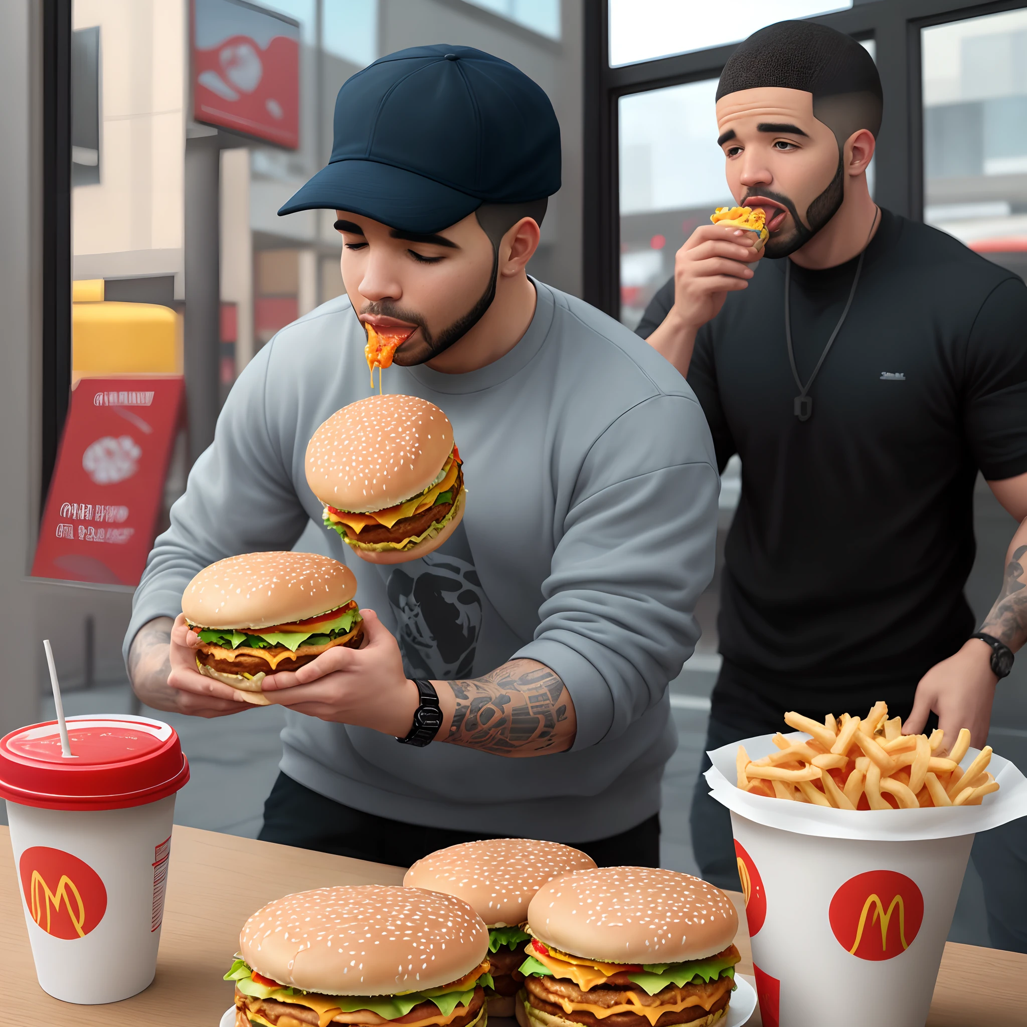 drake eating a big mac
