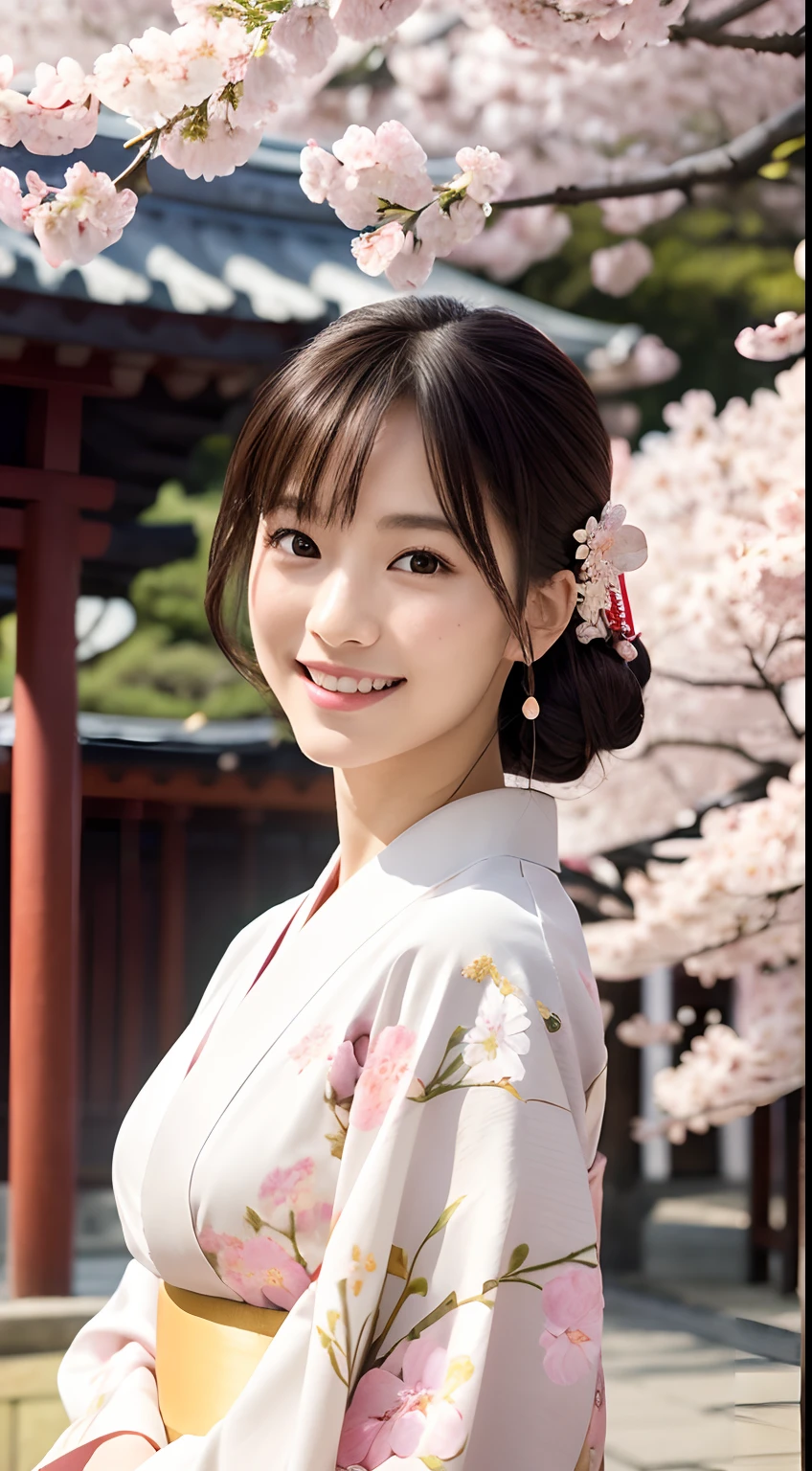 professional lighting,(Photoreal:1.4), (Top image quality:1.0), (超A high resolution:1.0), 8k, Raw photography, (masterpiece:0.2), (Pueros face_v1:0.5)、(最高quality Detail:1.2)、realistic、8k UHD、High resolution、(1 girl:1.2)、超detailedな、High quality textures、intricate details、detailed、Very detailed CG、High quality shadows、detailed 美しく繊細な顔、Beautiful details and delicate eyes、(symmetrical eyes:1.2),Depth of the bounds written、ray tracing,1 girl, japanese girl, (natural smile:1.4),cute, thin, Portrait of a beautiful Japanese woman wearing a kimono, Standing elegantly on a street corner in Kyoto. A kimono with bright traditional patterns, Hair decorated with an elegant and delicate hairpin, and a gentle expression. (Against the backdrop of the old streets of Kyoto:1.4)、soft light on a spring afternoon、adds tranquility to the scene. Rendered in a realistic style with great attention to detail, High resolutionの画像.sky porn, magic hour, (realistic:1.3), finely, quality, (table top:1.2), (realistic:1.2), (最高quality), (複雑なdetailed), dramatic, ray tracing, photograph, +roller