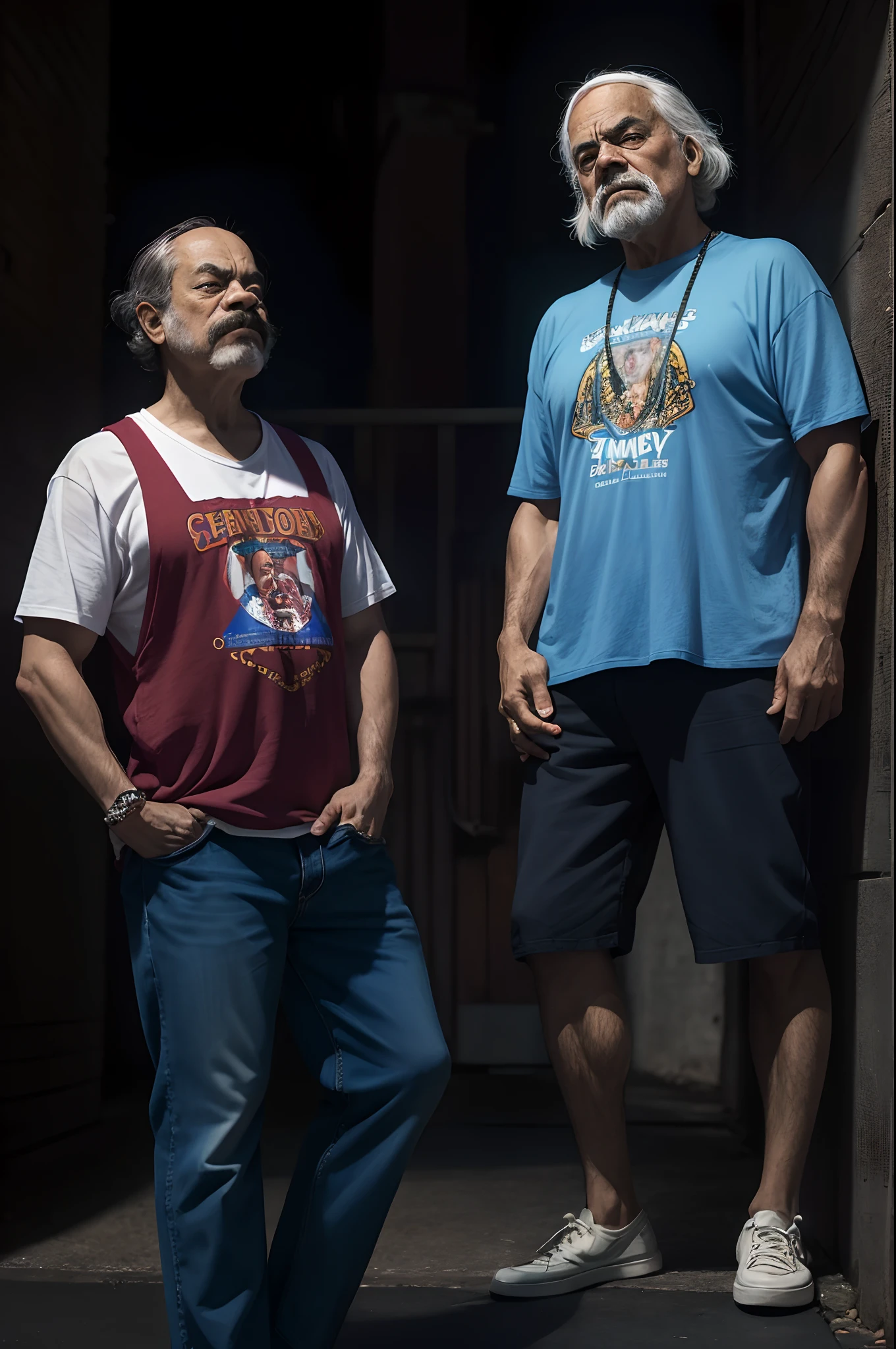 2men, Serious Expression, Cheech & Chong, Cheech Marin, Tommy Chong, contemplative.