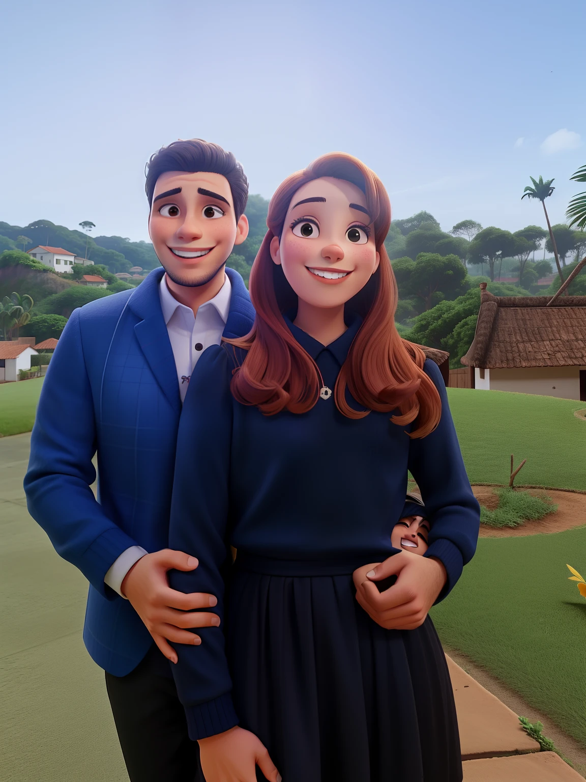Um casal sorrindo