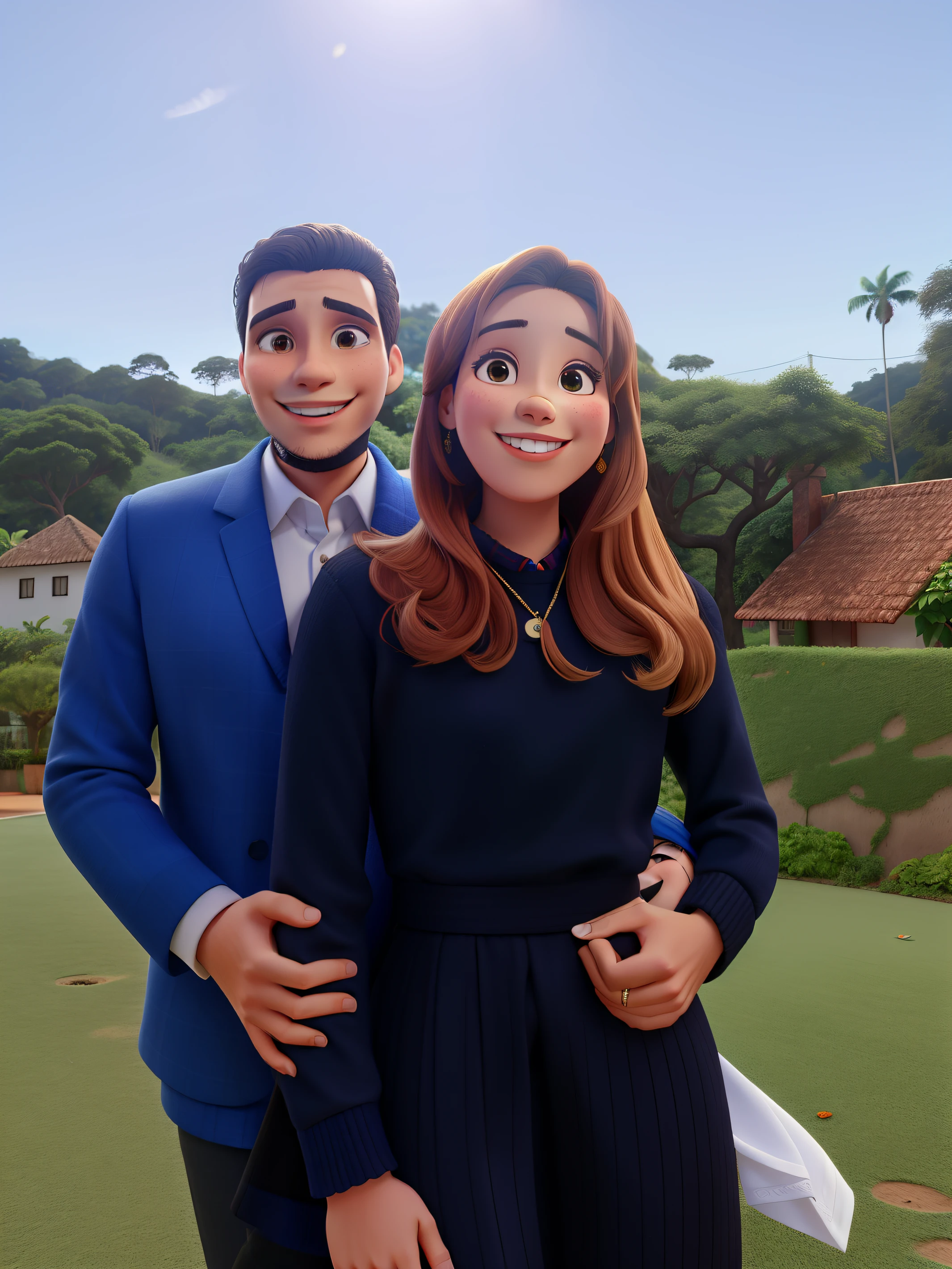Um casal sorrindo