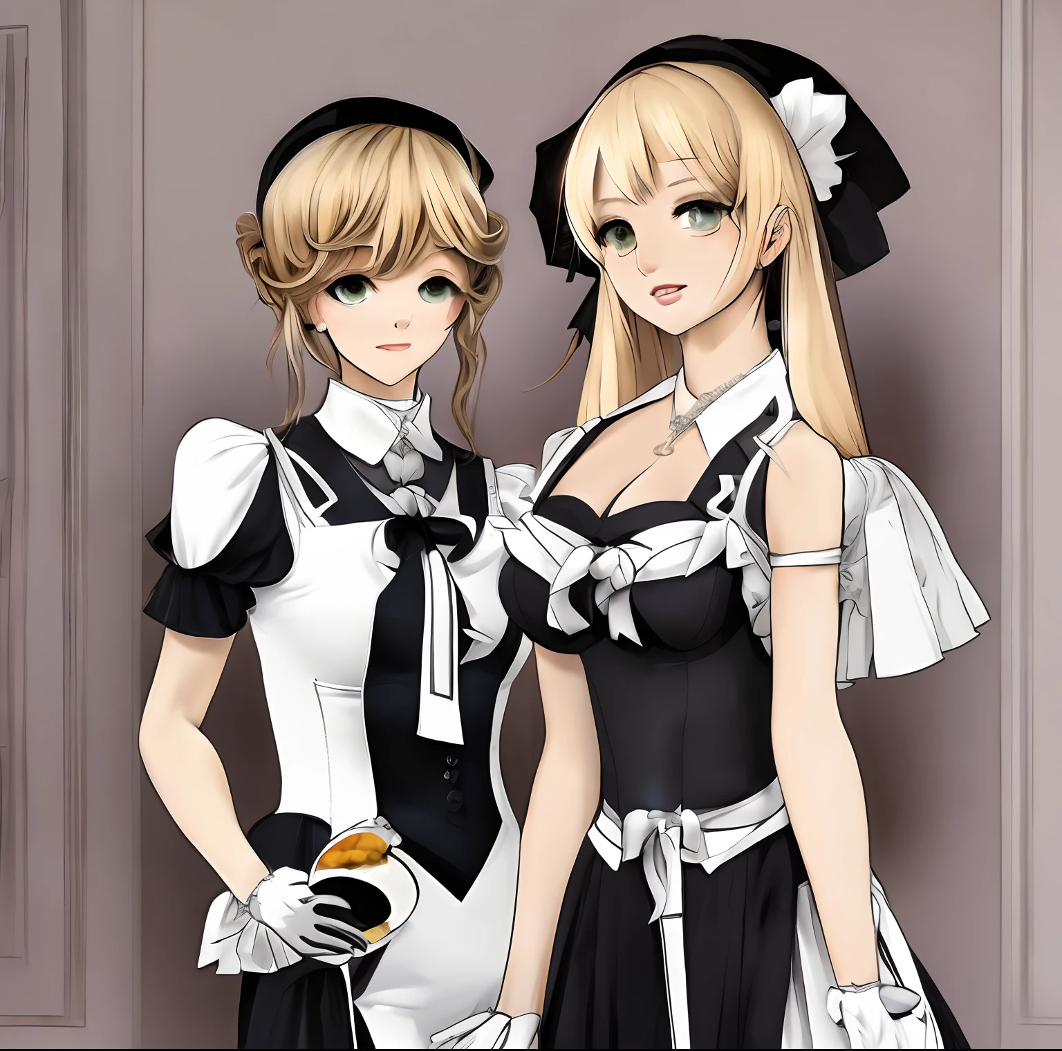 Femboy wearing maid outfit while getting fucked by a femdom. Hentai