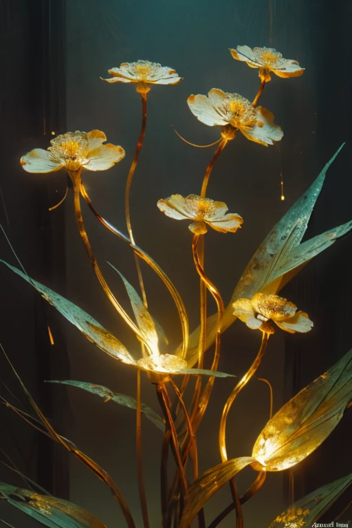 Flowers, long stems, wide buds, mystical - unusual flowers, scattered throughout the composition. Large, juicy, black buds, red stems, ((magic Glow)), ((3D painting, digital painting, high skill)), the best works of digital painting, high detail elements, background - wide stroke. Fantastic patterns - ornaments decorate, green stems. Magic and cyberpunk mixed together. Warm range of colors, contrasting light with cold side lighting, expressing volume and shape, high-quality 3D visualization, render, masterpiece. highest quality, skull bone background.
Light from the side, mystical frame. Best quality, unreal engine, | Ultra HD | Full HD, high detail. Imitation graphics, artistic style. (bright evening lighting, warm light, sharp focus, 8K). Highly detailed textures, fabric, metal, and bone. The grain of the film, the shine on the stems, the humid air, the contrast of cold shadows and warm golden light, the whirlwinds of dead souls.