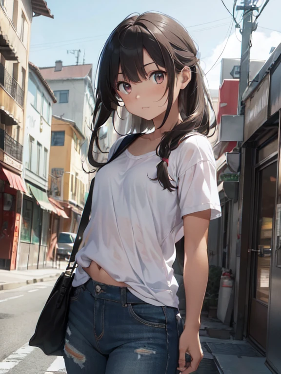 girl with、独奏、toddlers、small kid、realisitic、Exaggerate innocent gestures、barechested、Blur the background、The best angle to make the most of cuteness