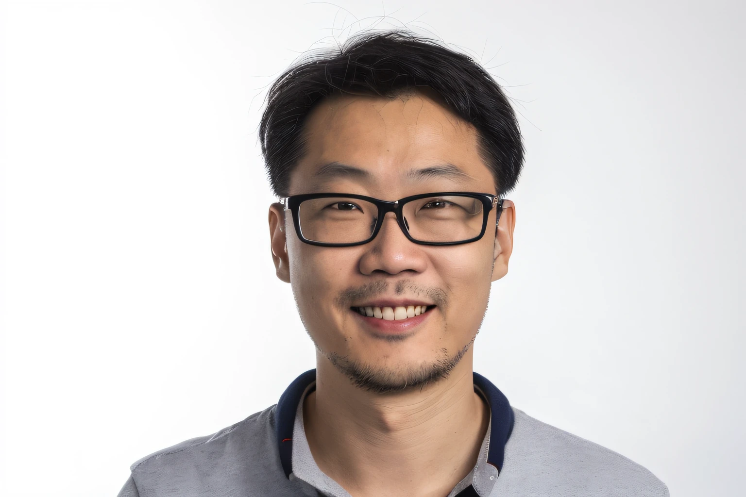 There is a man with glasses and a gray shirt smiling, Zhongyuan Zheng Lei, victor ngai, nicodemus yang-mattisson, reuben wu, jeremy cheung, kakar cheung, Liang Xing, jesper esjing, joongwon jeong, Leng Jun, emmanuel shiu, kamwei fong, stanley artgem lau
