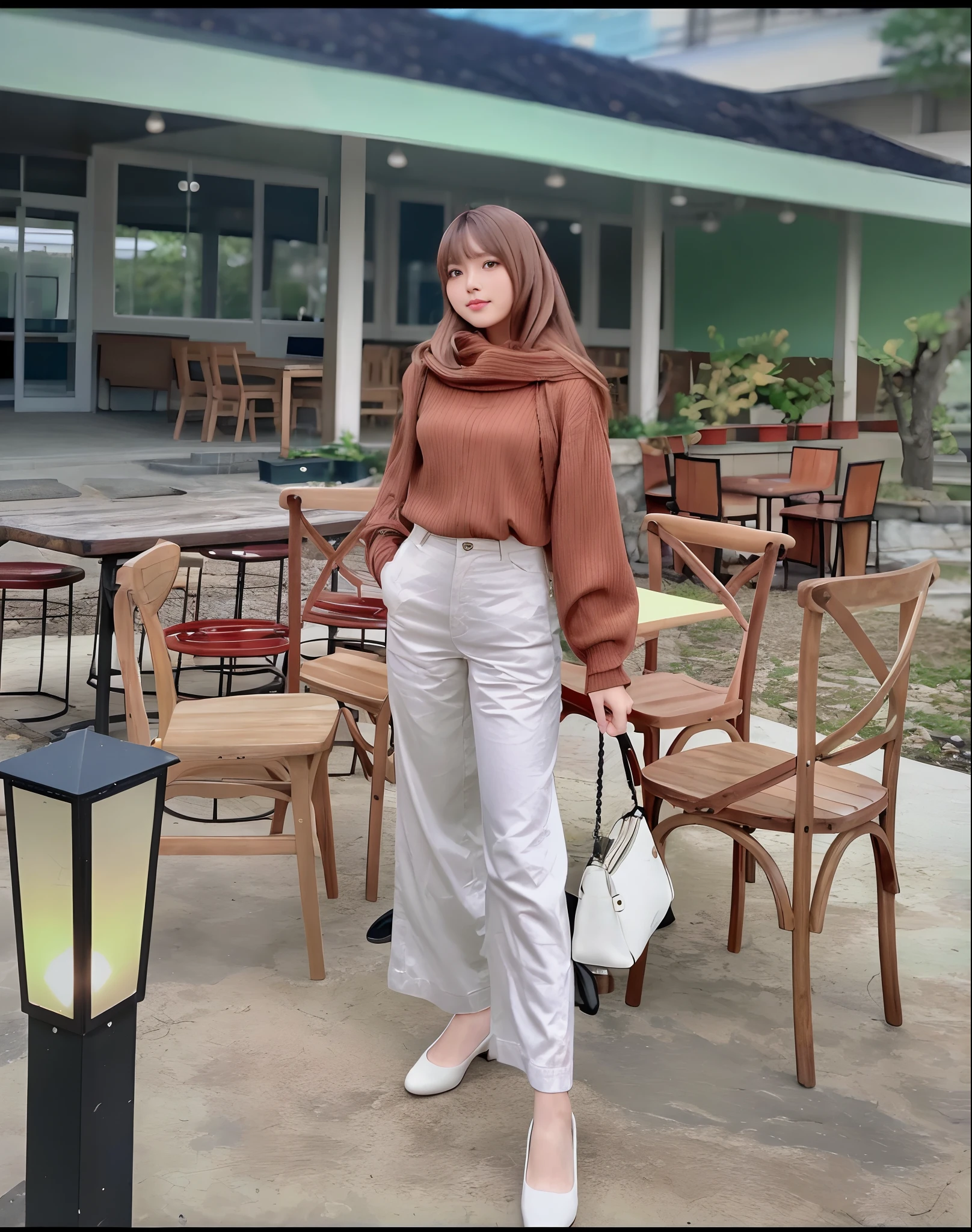 mastepiece, 1 girl per 1 photo, cowboy shot, front view, a Japanese young pretty girl, long bob hair, walking along the colorful autumn leaves in Japan, a big smile, wearing a dark brown knitted cardigan over a white turtleneck sweater, wearing denim skirt, wearing black leather long boots, hyper cute face, glossy lips, double eyelids for both eyes, natural makeup, shiny smooth light brown hair of long bob hair, asymmetrical bangs, tanned skin, central image, 8K resolution, high detail, detailed hairstyle, detailed face, cinematic lighting, octane rendering, hyper realistic, perfect limbs, perfect anatomy
