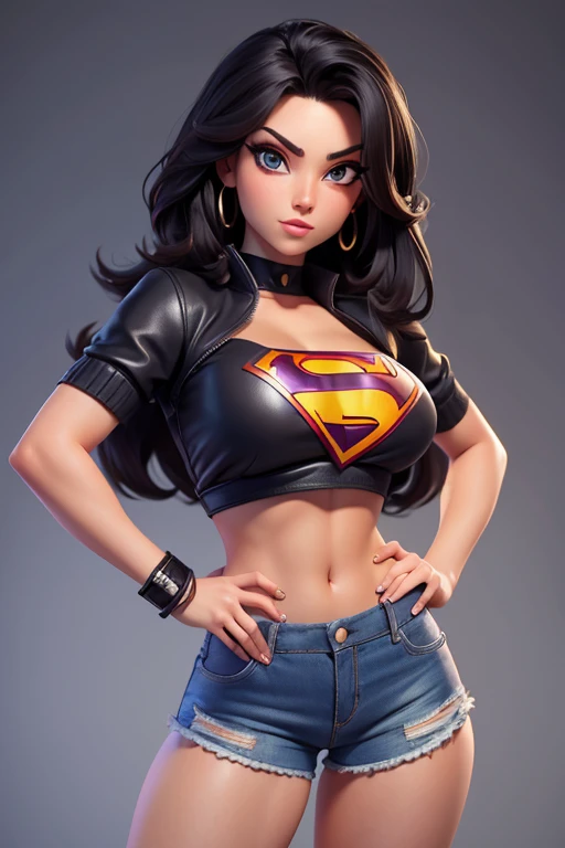 sexy, Mujer delgada con ojos grises y una pose sexy, Dressed in super hot shorts
