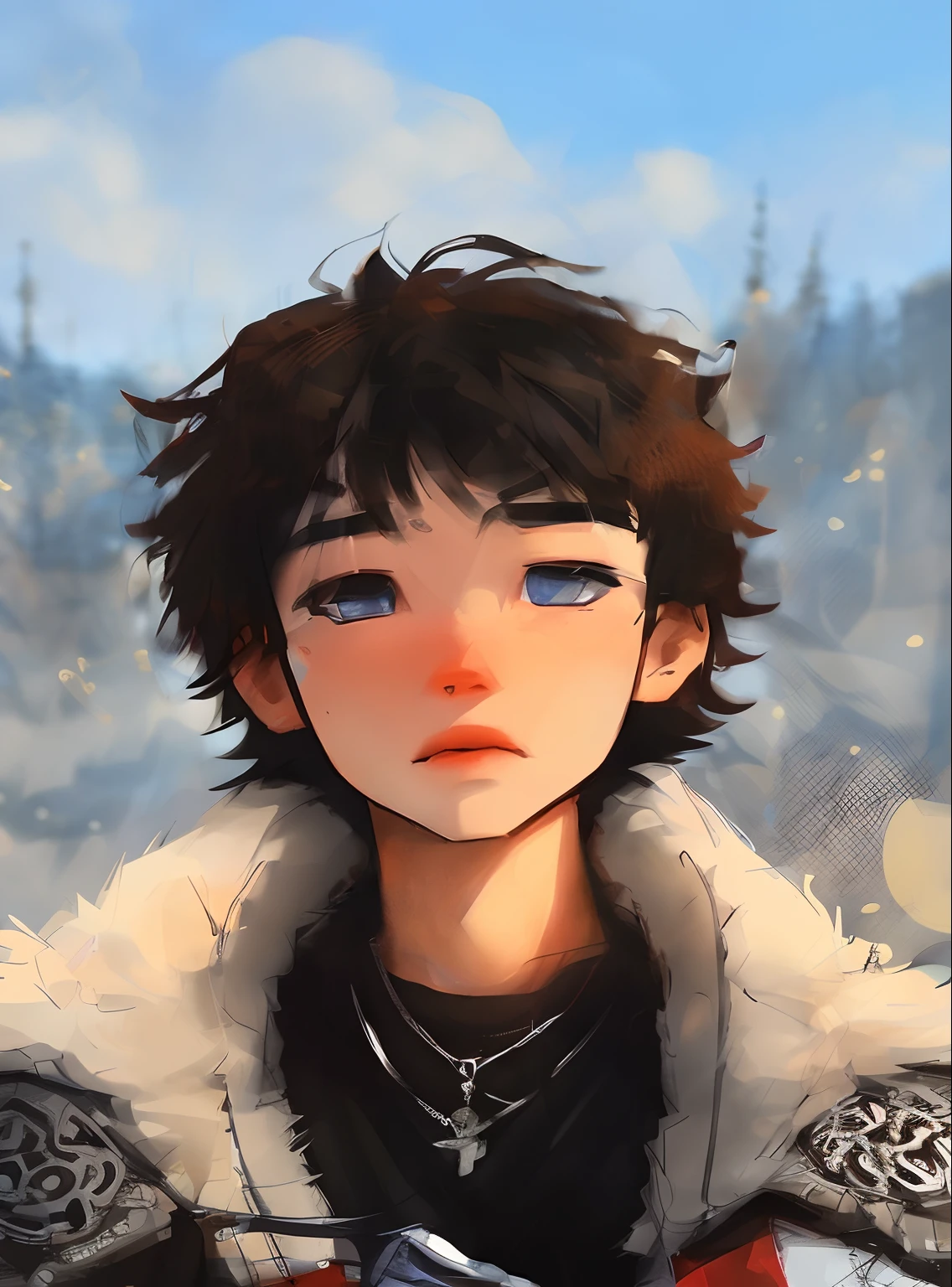 Samdoesart, (detalhes intrincados), (((homens adolescentes))), olhos azuis em forma de joia, brown hair, medium hair, German Warrior Medieval Clothes, Rothenburg ob der Tauber Antecedentes