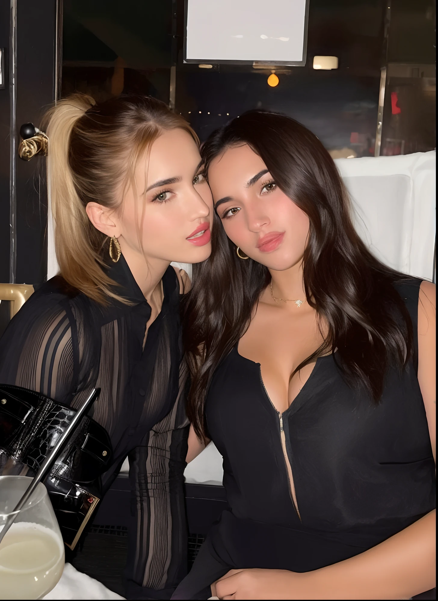 Duas mulheres posam para foto em festa, Ana de Armas, foto de perfil, dois modelos no quadro, Dua Lipa, Cerveja Madison, imagem de perfil, Cerveja Soft Devil Queen Madison, Viktoria Gavrilenko, julia sarda, Directed by: Emma Andijewska, Bella Thorne e Megan Fox, Directed by: Niko Henrichon, Rostos lindos