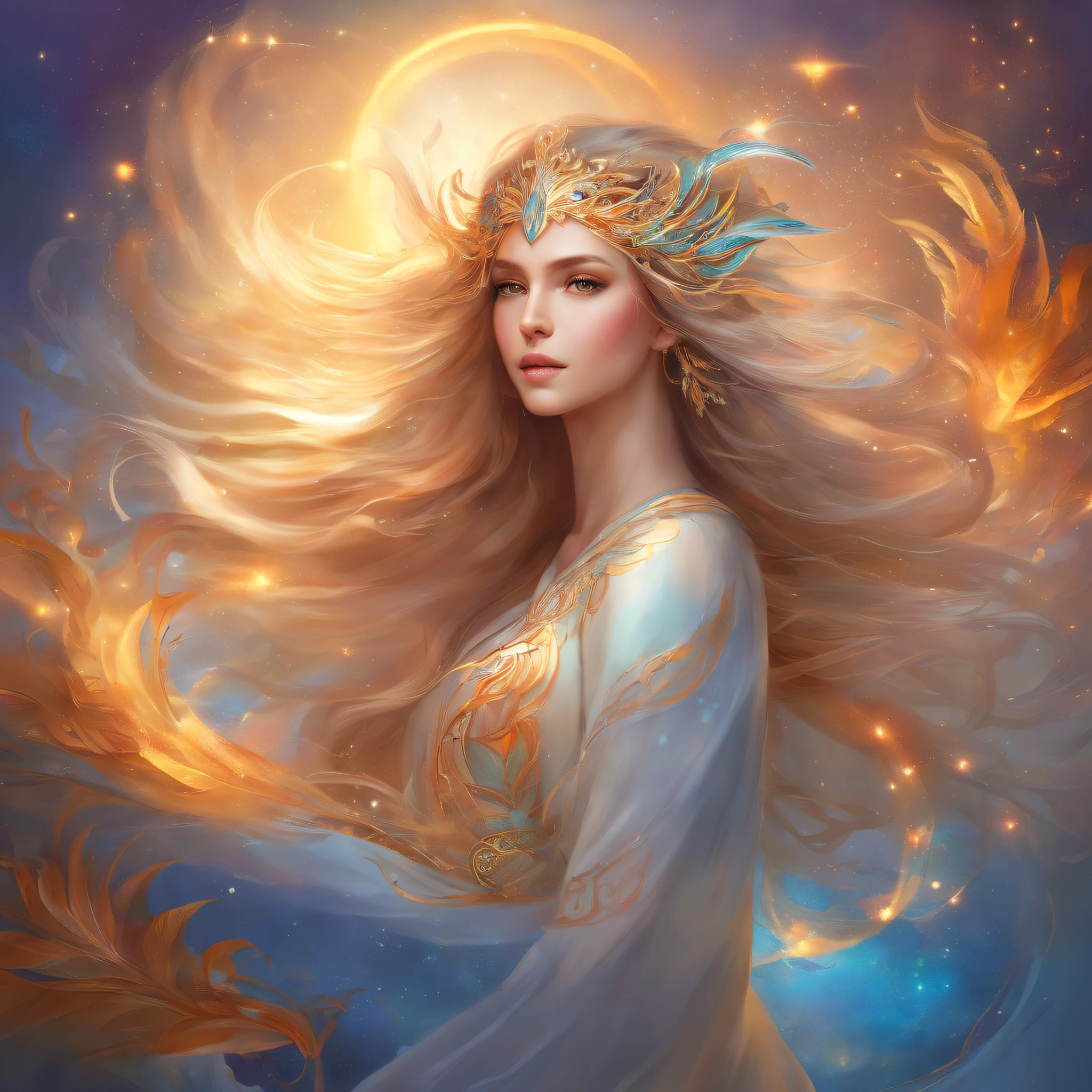 Mobius , full body, amazing, gorgeous, beautiful woman, embedded, mesmerizing eyes, flowing hair, delicate features, soft skin, elegant posture, vibrant background, ethereal lighting, fantasy styling, vibrant colors, enchanting aura, evoking emotions, mesmerizing beauty, dreamlike atmosphere, high-resolution rendering, photorealistic details, intricate patterns, captivating gaze, graceful movements.