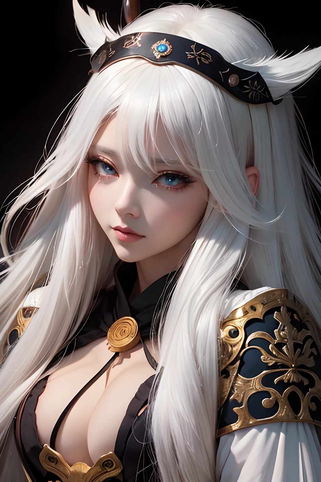 a close up of a woman with long hair wearing a costume, white haired deity, onmyoji portrait, detailed digital anime art, female anime character, anime goddess, advanced digital anime art, digital anime art, beautiful alluring anime woman, beautiful anime woman, onmyoji detailed art, stunning anime face portrait, anime character, anime woman, extremely detailed artgerm, eye on forehead.